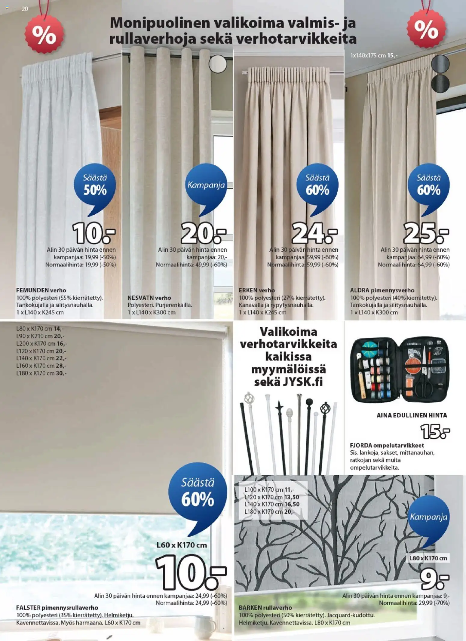 JYSK tarjoukset – voimassa 25.12.2025 alkaen | Sivu: 20 | Tuotteet: Verho