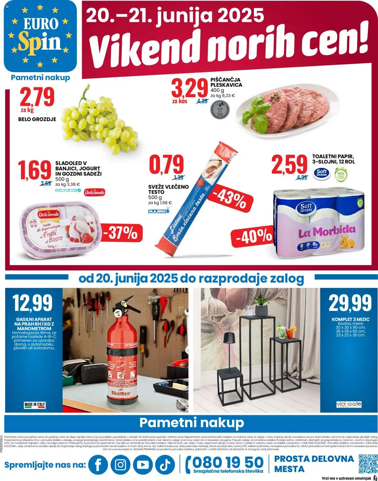 Eurospin katalog │ velja od 19.06.2025 | Stran: 16 | Izdelki: Grozdje, Kos, Jogurt, Sladoled
