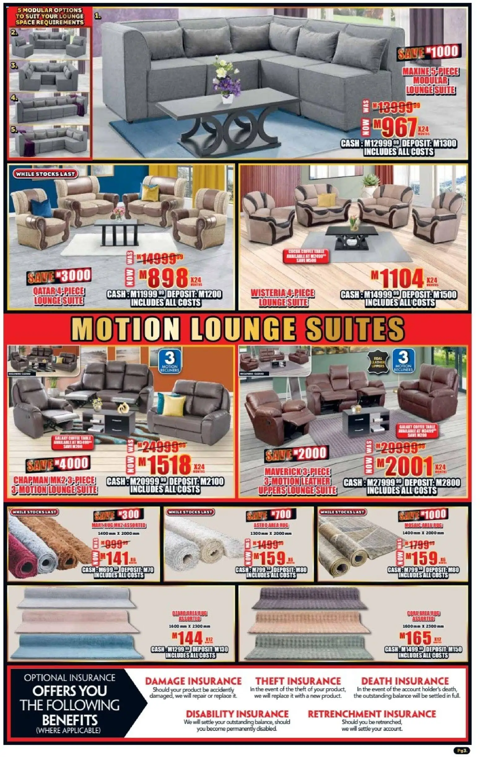 New Lewis Stores catalogue – valid from 05.01.2026 | Page: 3 | Products: Suit, Rug, Table, Lounge suite