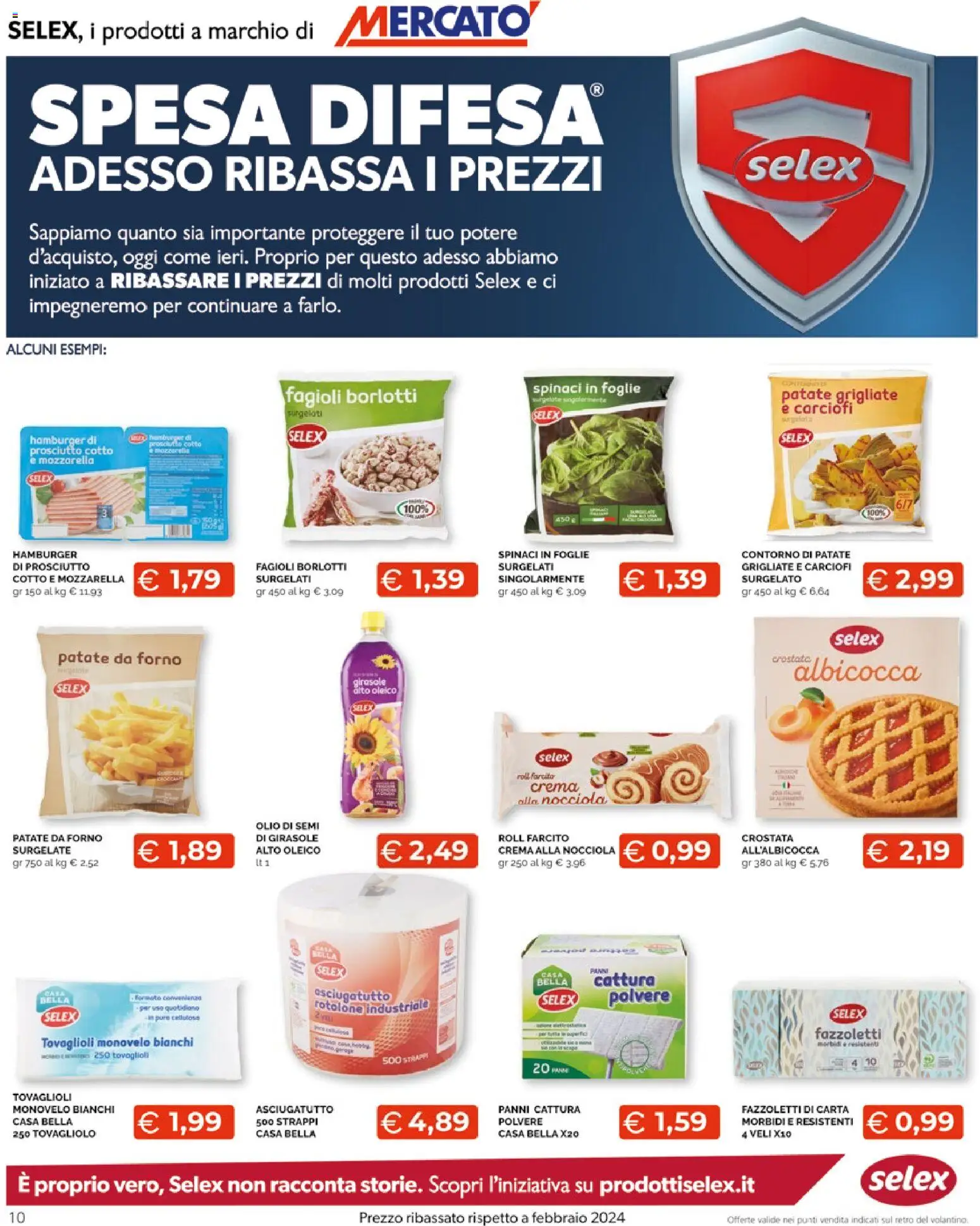 Volantino Mercatò del 20.11.2025 | Pagina: 10 | Prodotti: Fazzoletti, Fagioli, Mozzarella, Spinaci