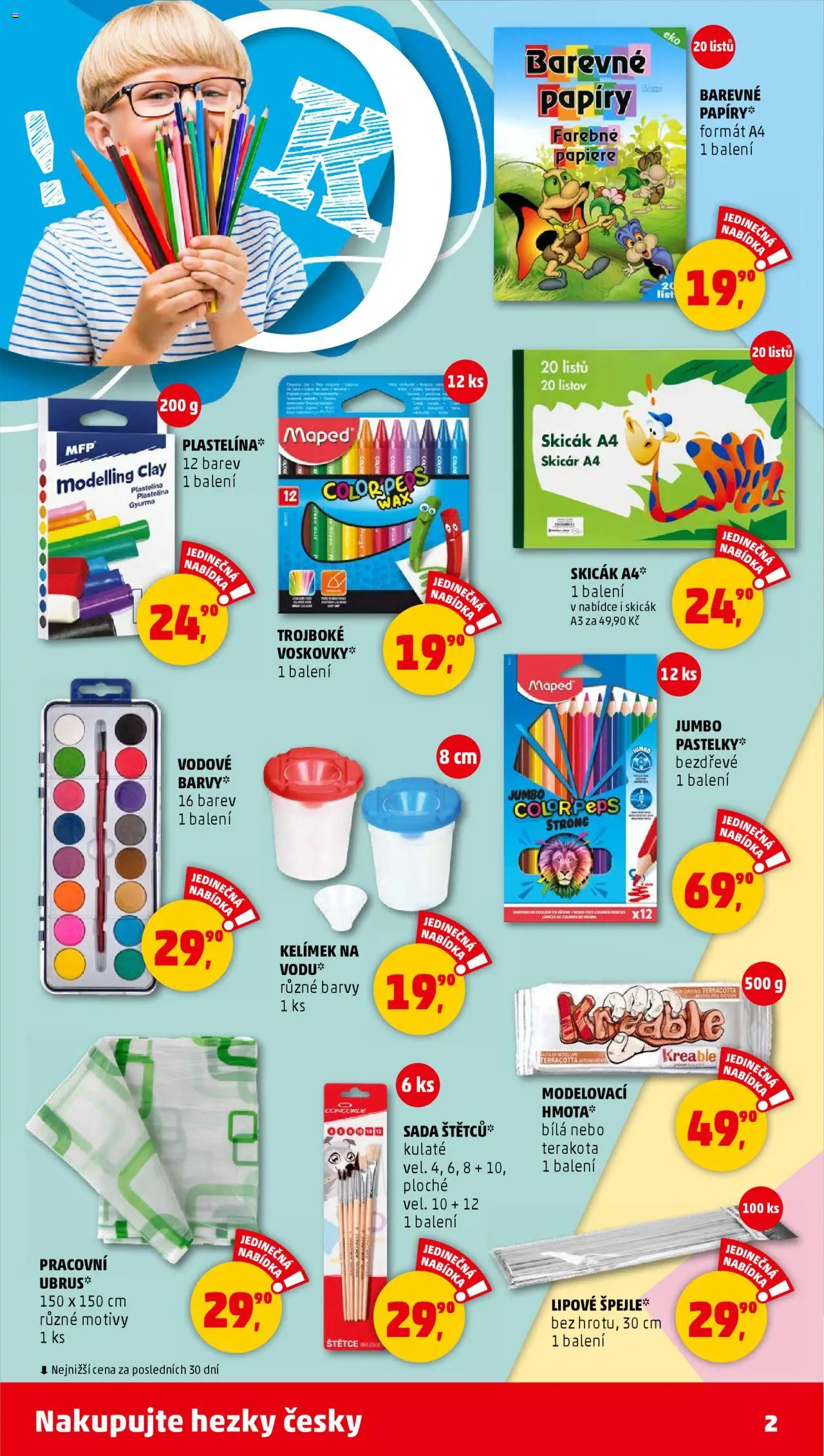 Penny Market katalog od 14.08.2025 | Strana: 2 | Produkty: Skicák, Plastelína, Barvy