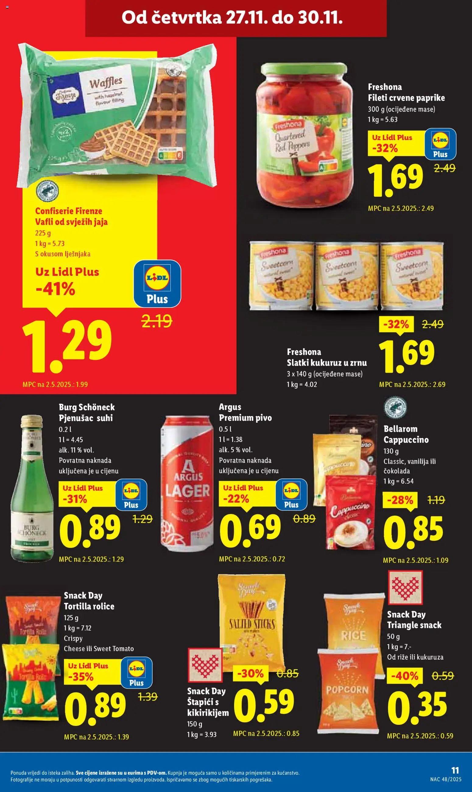 Lidl katalog | vrijedi od 27.11.2025 | Stranica: 11 | Proizvodi: Jaja, Vafli, Štapići, Cappuccino