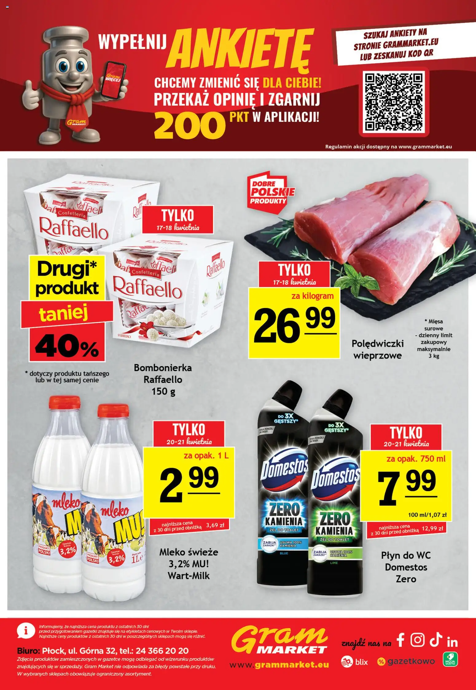 Gram Market gazetka od 15.04.2026 | Strona: 16 | Produkty: Bombonierka, Domestos, Mleko