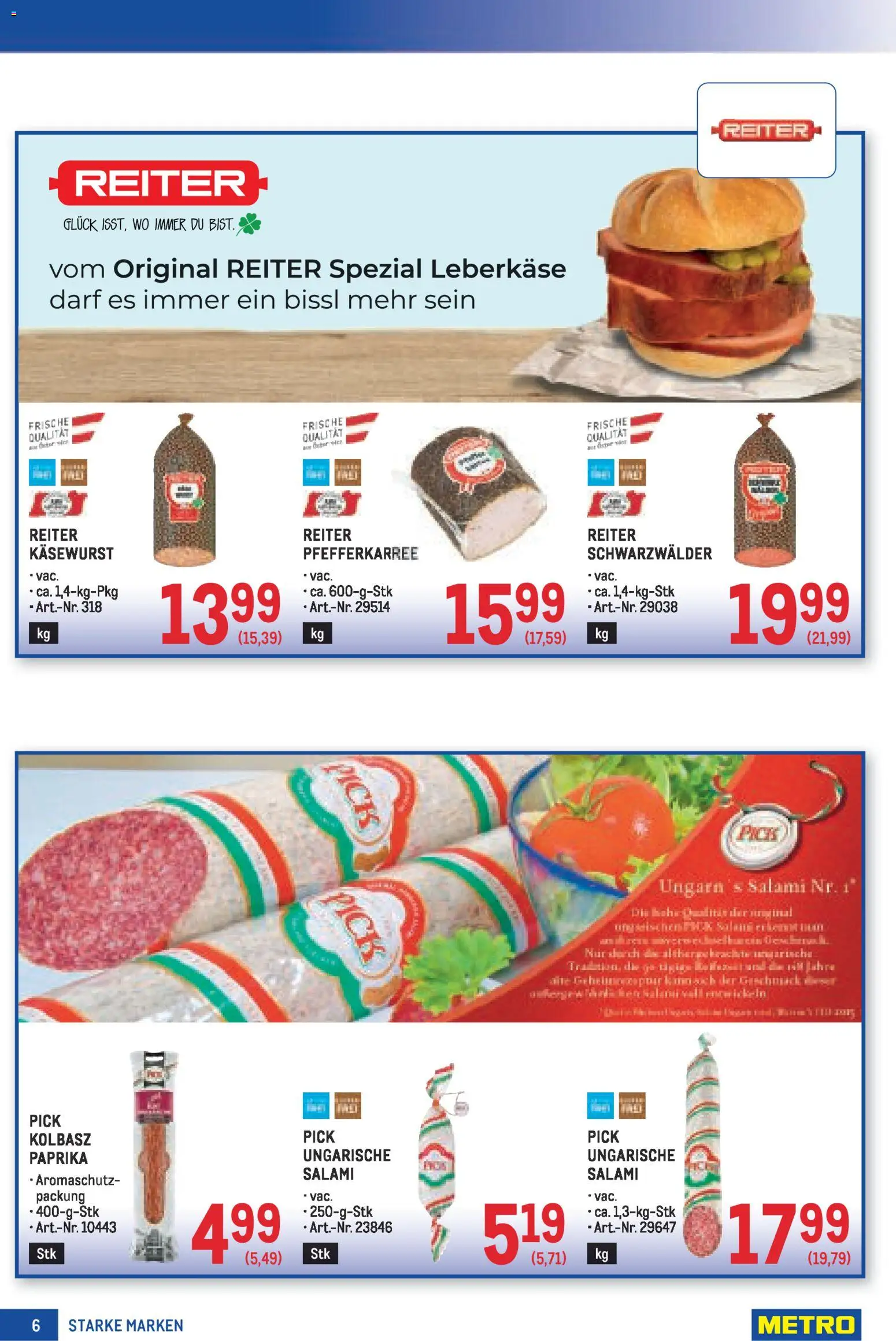 Metro angebote Starke Marken gültig ab 30.04.2026 | Seite: 6 | Produkte: Salami
