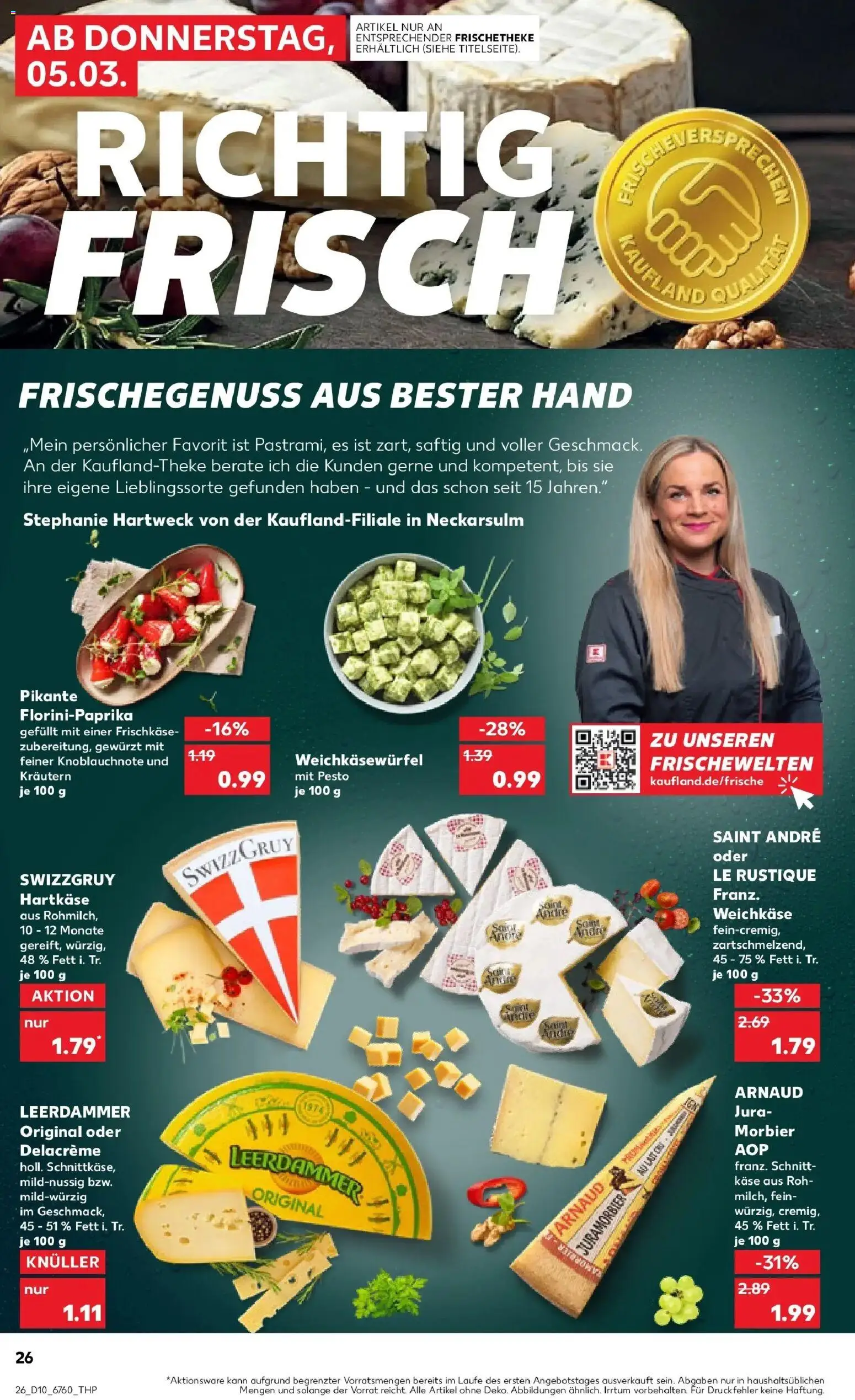 Kaufland Prospekt Münchberg	 – gültig ab 05.03.2026 | Seite: 26 | Produkte: Jura, Käse, Leerdammer, Frischkase