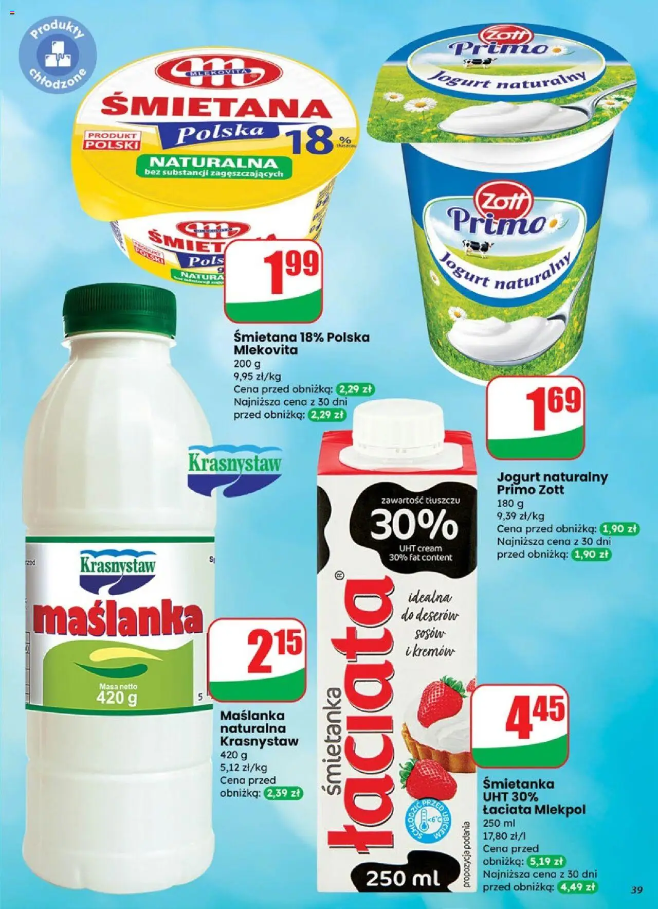 Dino Gazetka od 01.10.2025 | Strona: 39 | Produkty: Maślanka, Jogurt naturalny, Jogurt, Śmietana