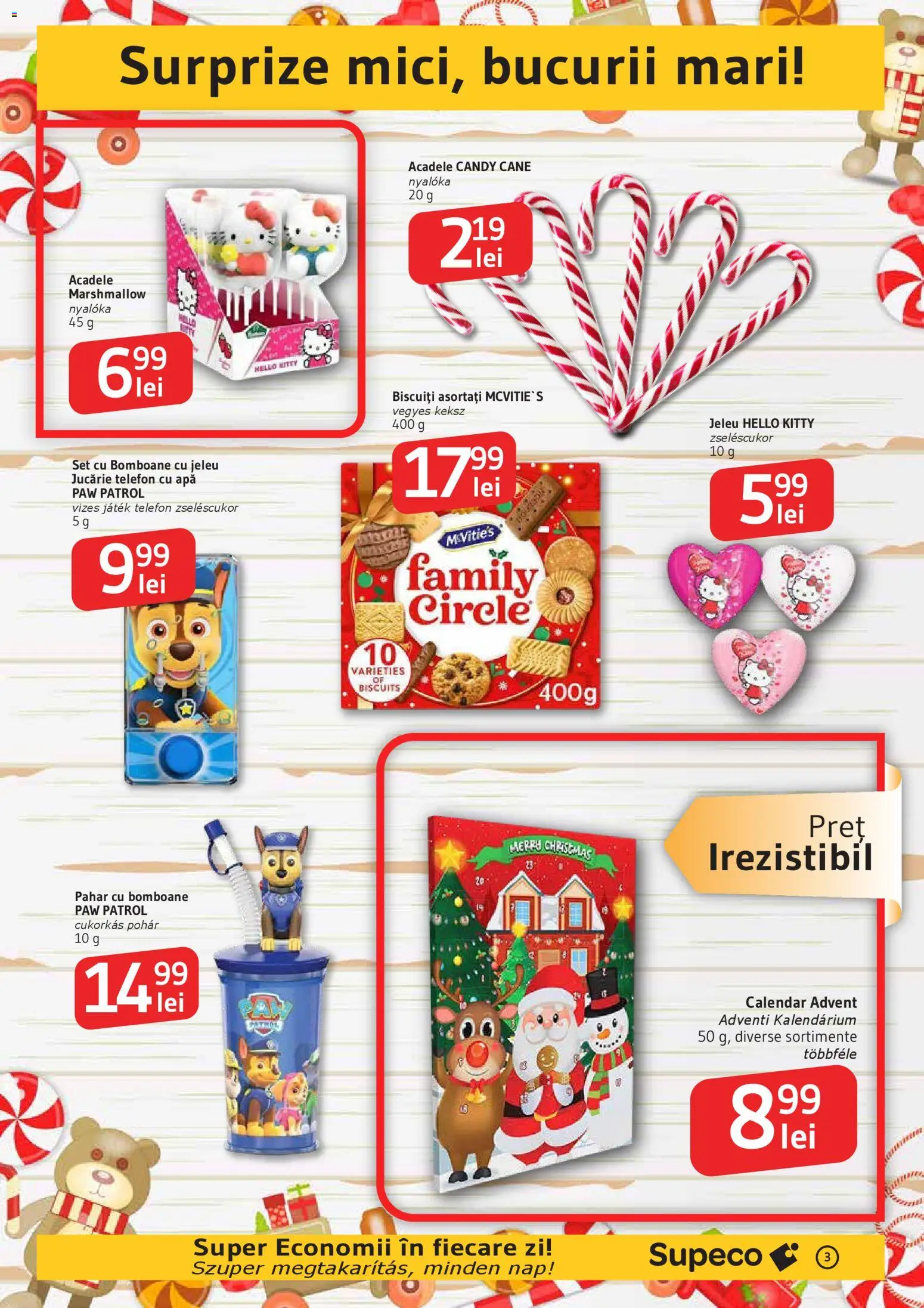 Noul catalog Supeco – valabil de la 27.11.2025 | Pagină: 3 | Produse: Telefon, Bomboane, Apă, Acadele