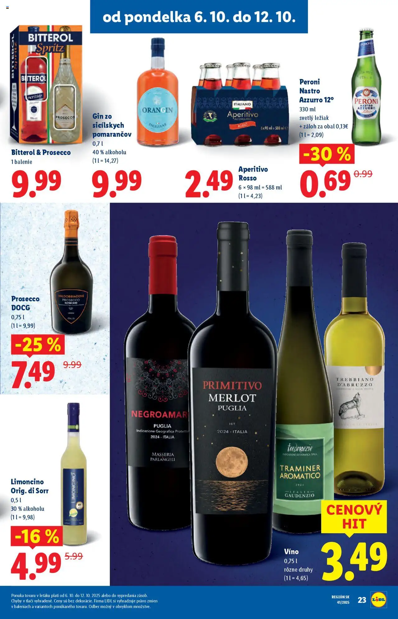 Nové Lidl akcie – leták je platný od 09.10.2025 | Strana: 67 | Produkty: Víno, Prosecco, Gin