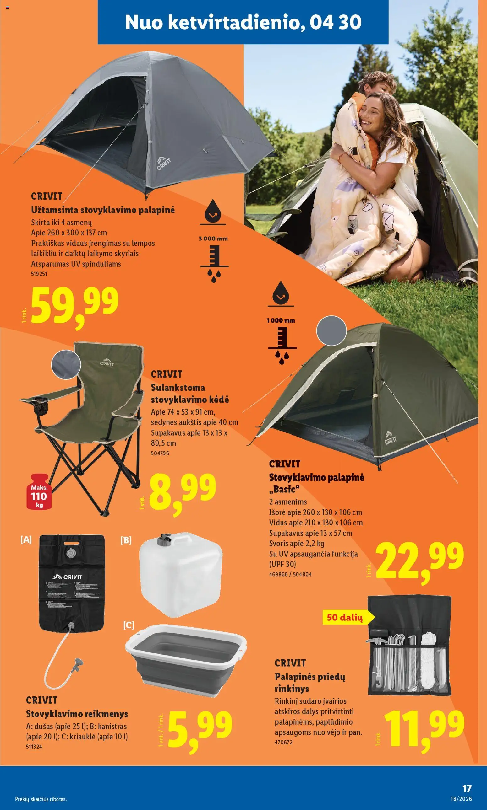 LIDL akcijos nuo 27.04.2026 | Puslapis: 17 | Prekių: Kėdė, Dušas