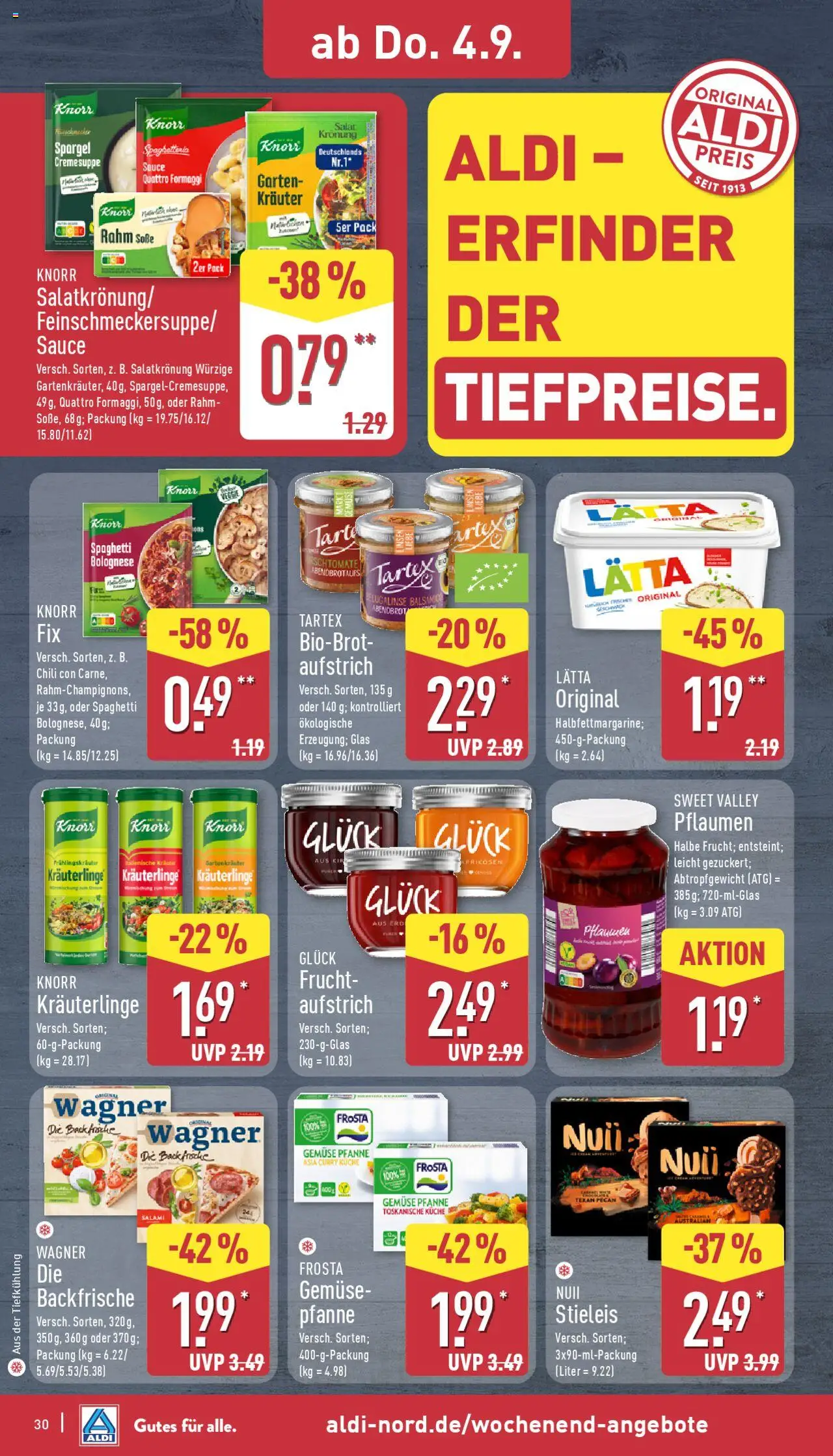 Aldi Prospekt 	 - gültig ab dem 01.09.2025 | Seite: 30 | Produkte: Küche, Spargel, Frosta, Gemüse