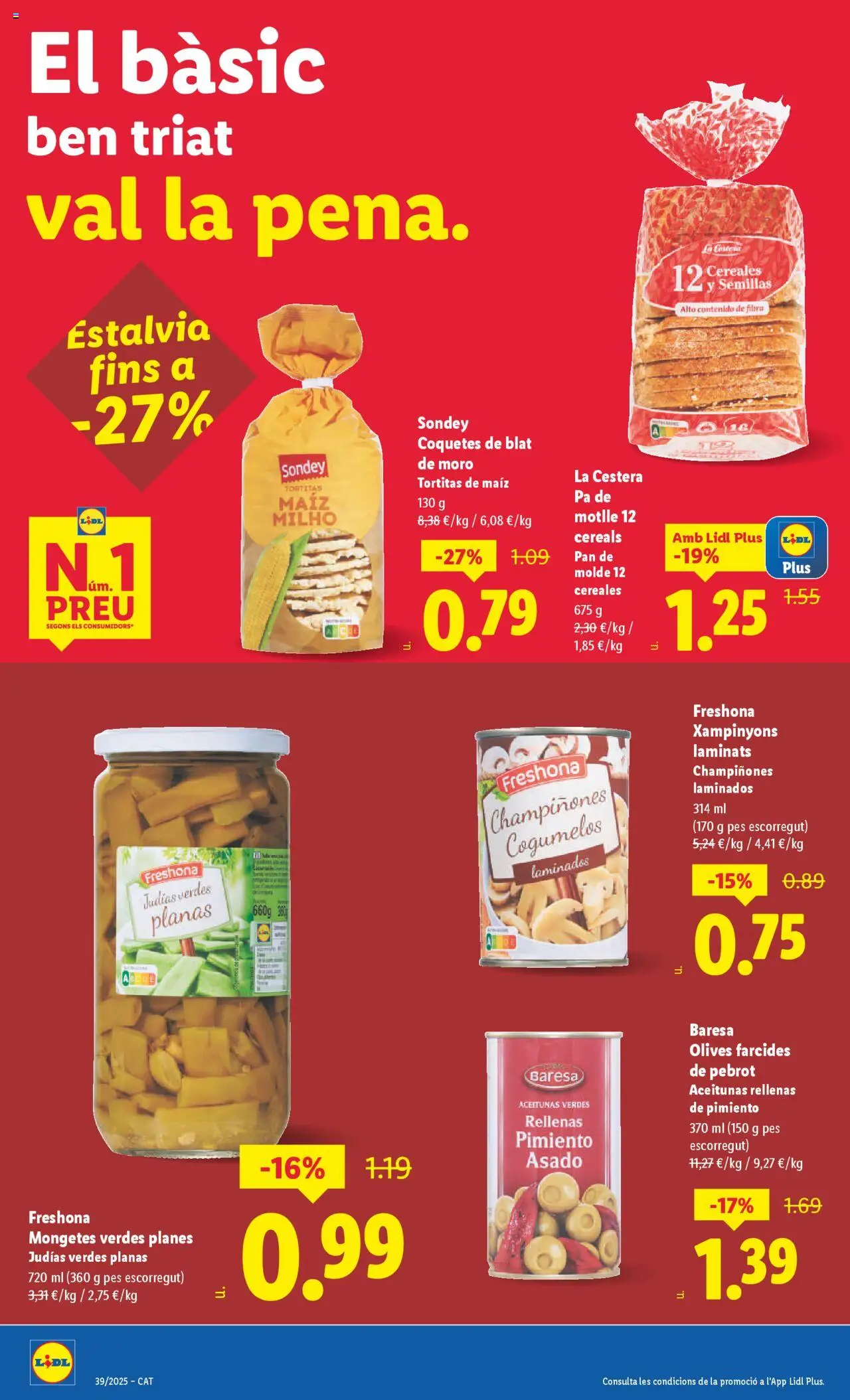 Lidl folleto │ válido desde el 22.09.2025 | Página: 4 | Productos: Pan, Cereales, Κάδος απορρυμάτων, Pan de molde