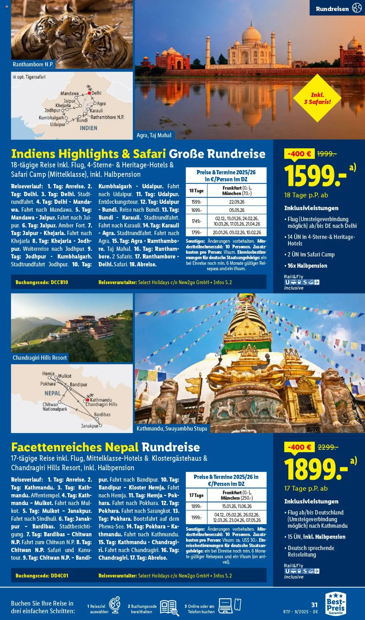 Lidl Reisen September/Oktober Reise-Highlights – gültig ab 12.09.2025 | Seite: 31 | Produkte: Telefon