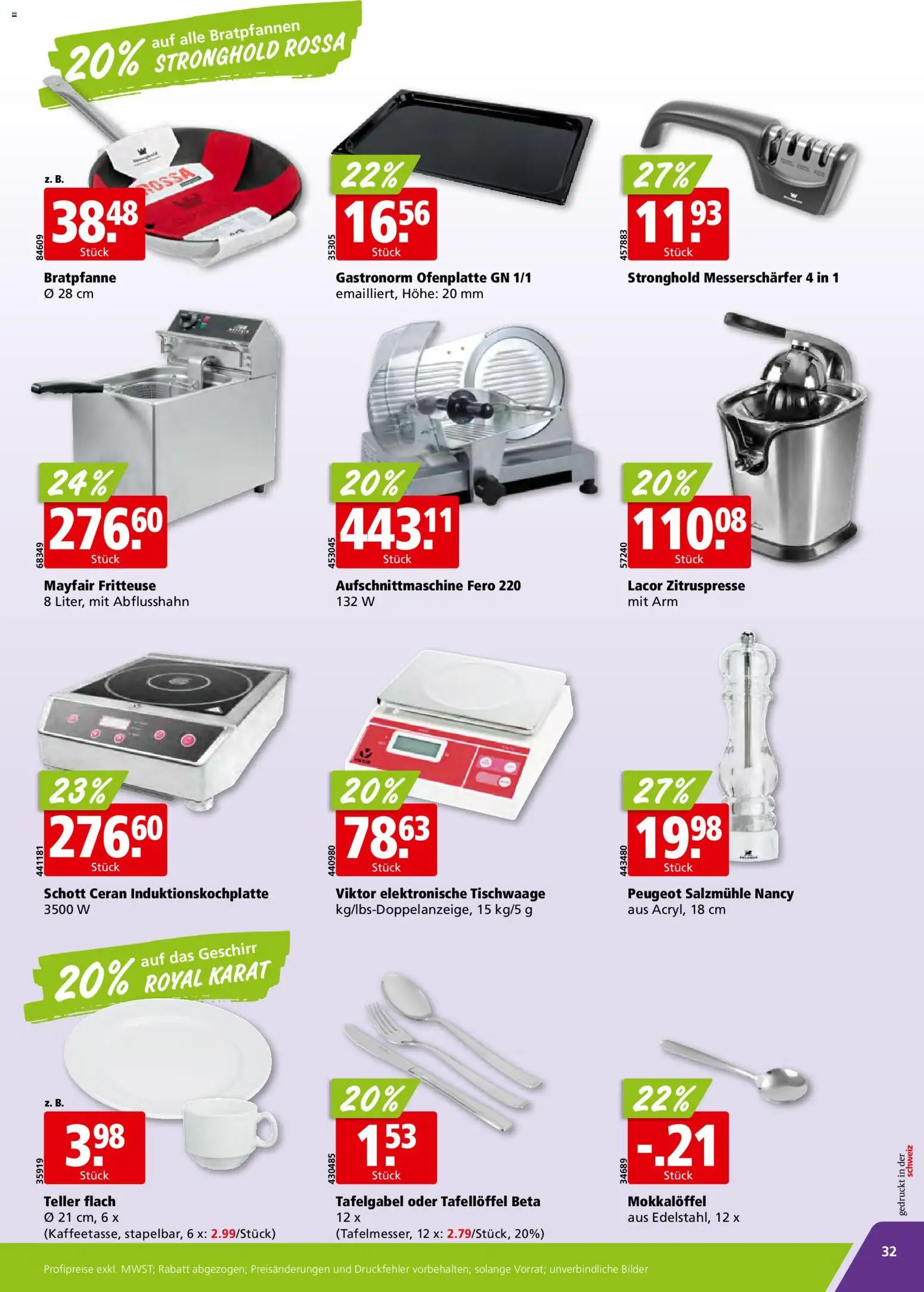 Aligro Aktionen Schlieren, Gossau SG, Frauenfeld, Rapperswil-Jona, Sargans, Bern, Brüttisellen, Pratteln, Emmen, Spreitenbach – gültig ab 19.01.2026 | Seite: 32 | Produkte: Fritteuse, Bilder