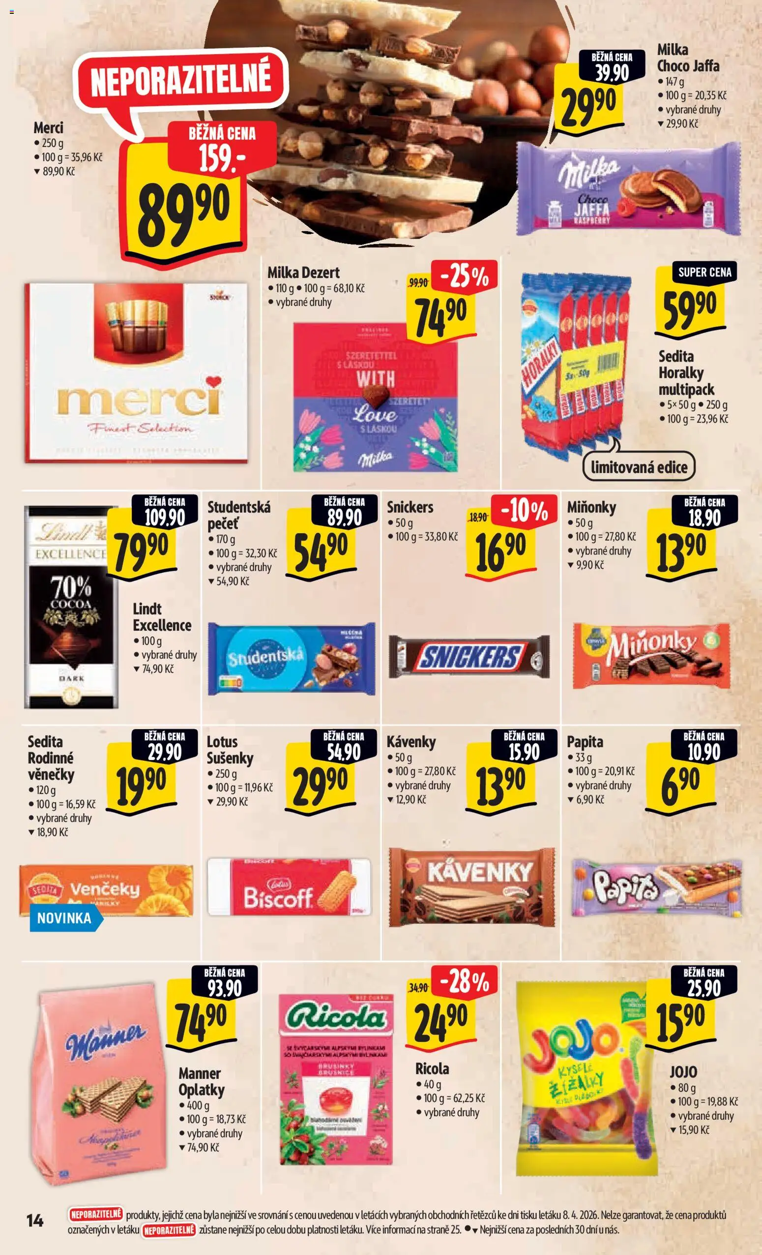 Albert leták - Hypermarket - Harfa od 15.04.2026 | Strana: 22 | Produkty: Lindt, Merci, Horalky, Sušenky