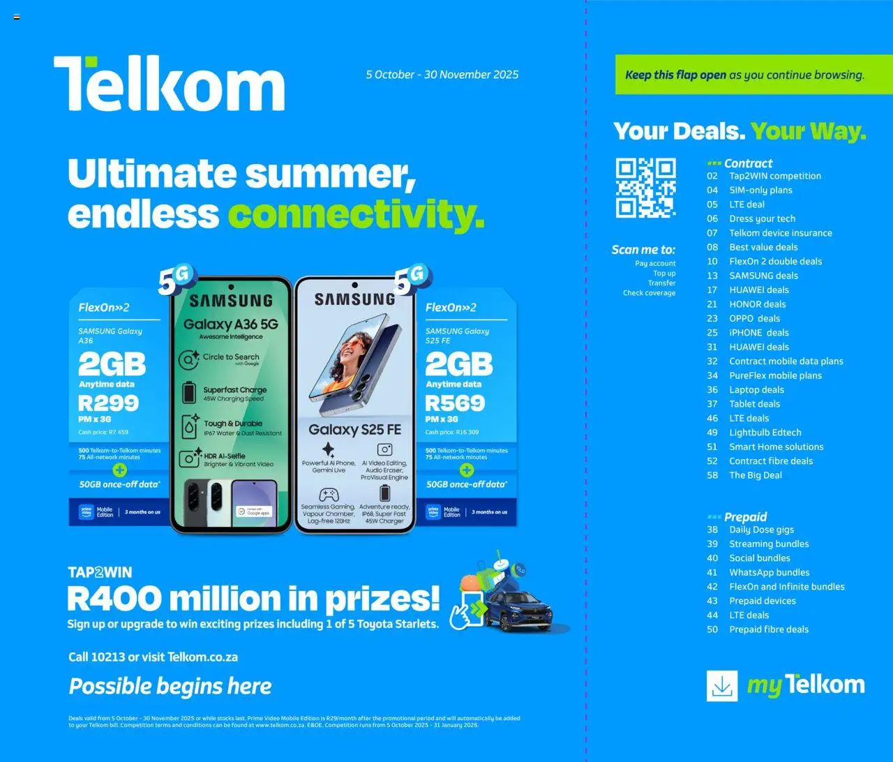 New Telkom catalogue – valid from 05.10.2025 | Page: 1 | Products: Dress, Tablet, Laptop, Charger