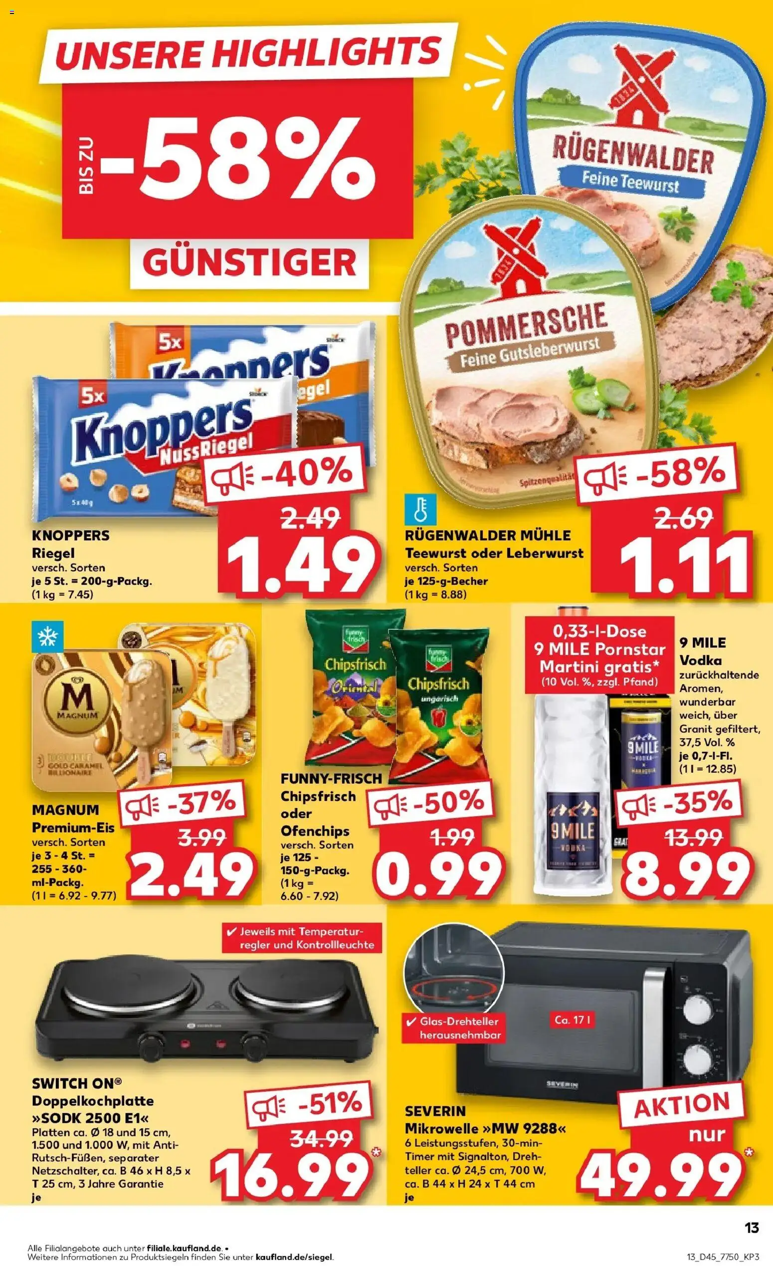 Kaufland prospekt Hermeskeil	 – gültig ab 06.11.2025 | Seite: 13 | Produkte: Martini, Knoppers, Vodka, Chips