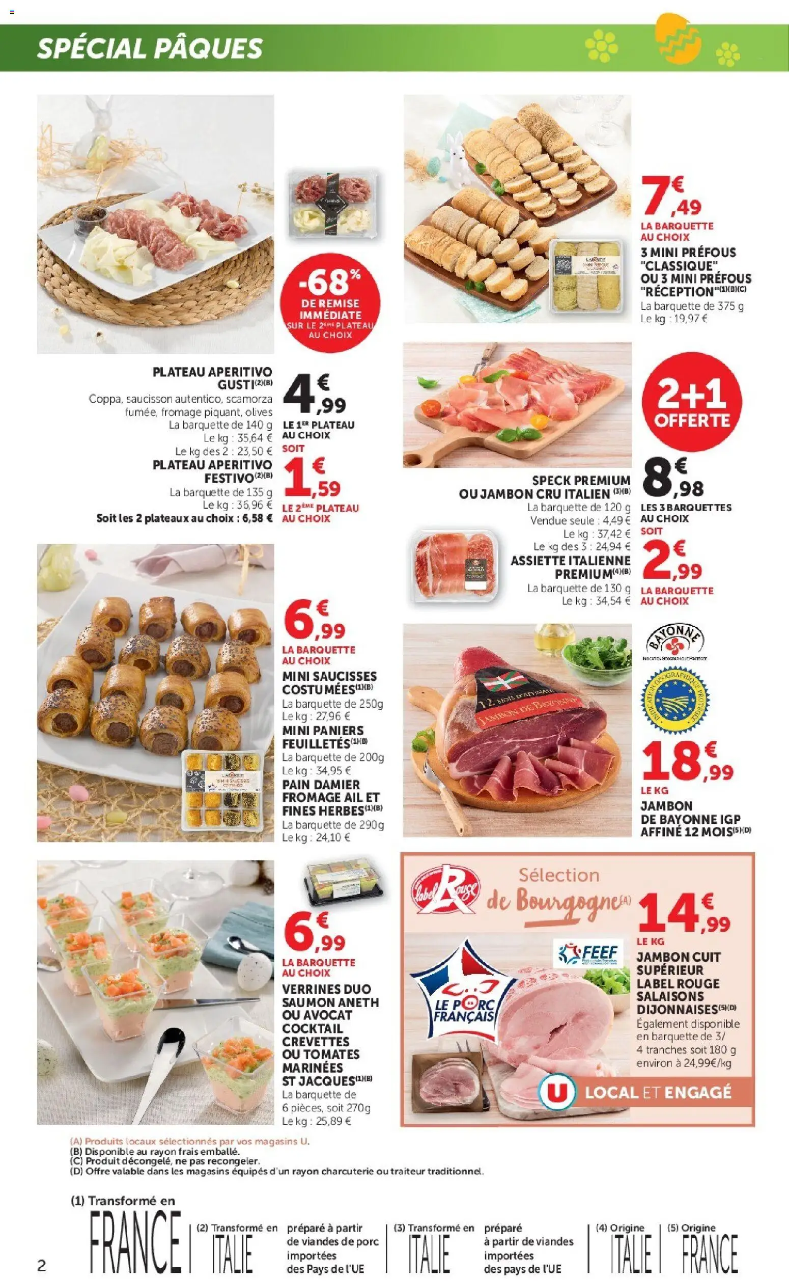 {H1} | Page: 2 | Produits: Avocat, Olives, Ail, Jambon