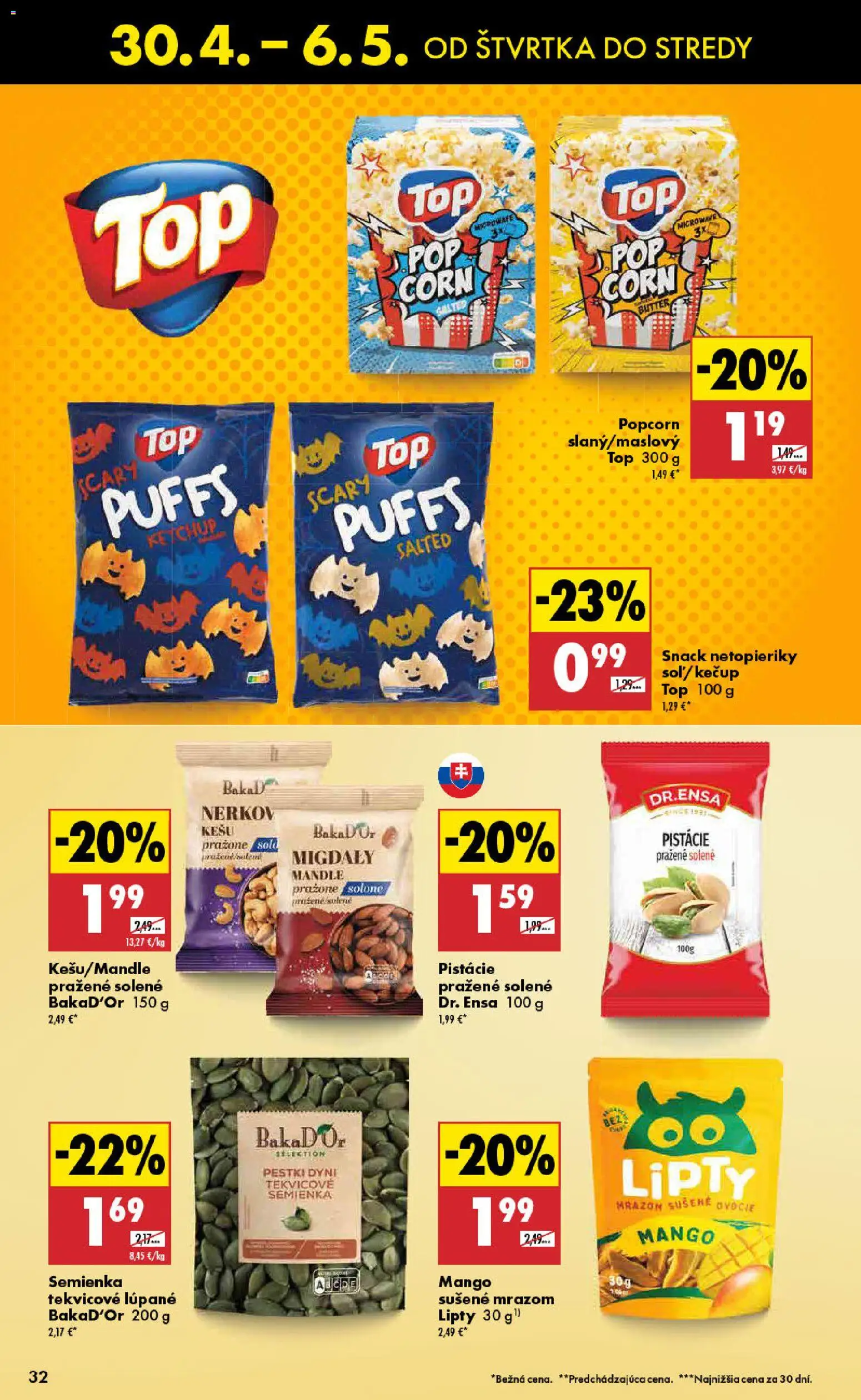 Nové Biedronka akcie – leták je platný od 30.04.2026 | Strana: 32 | Produkty: Mango, Pistácie, Mandle, Ovocie