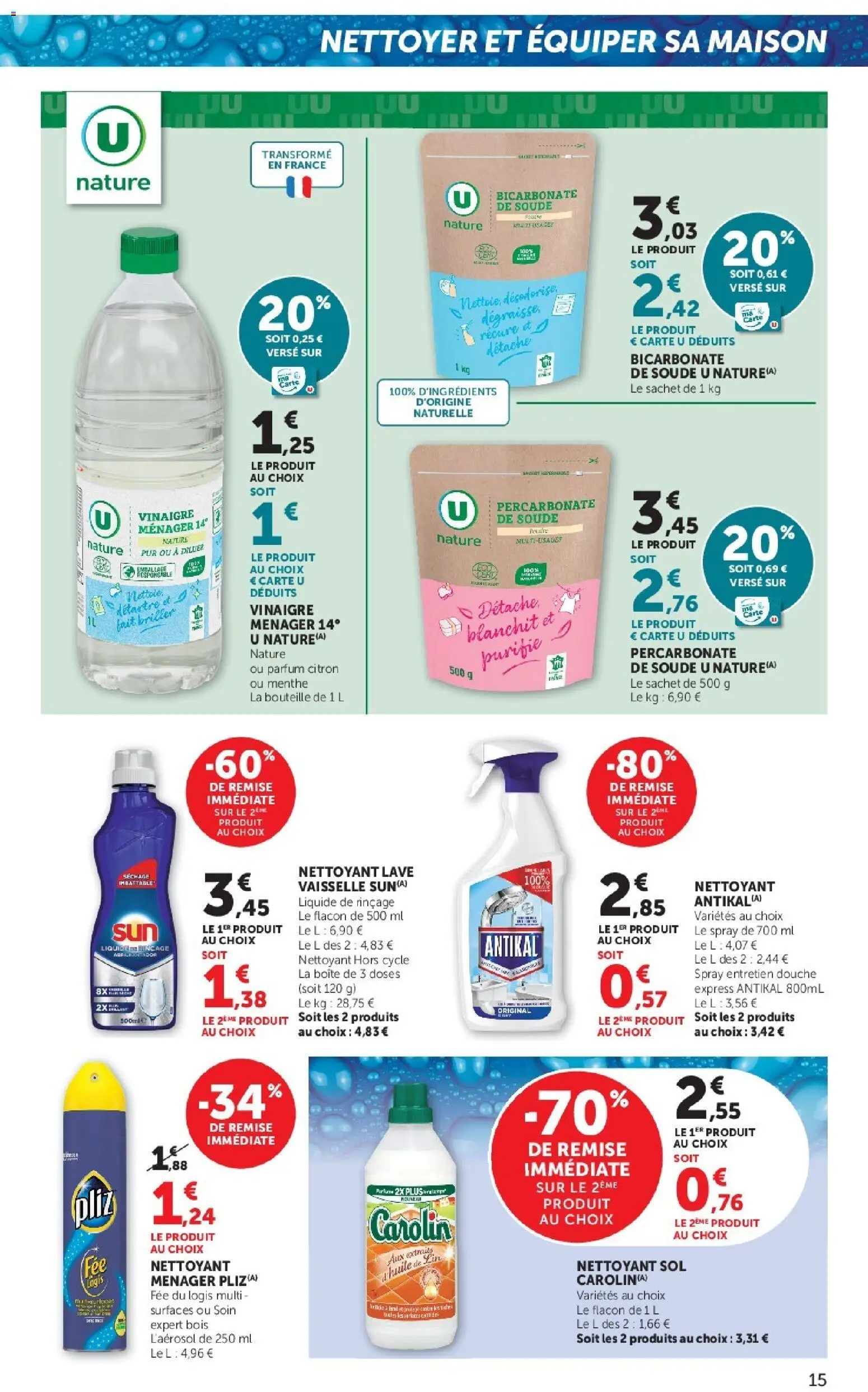 {H1} | Page: 15 | Produits: Huile de lin, Menthe, Douche, Huile