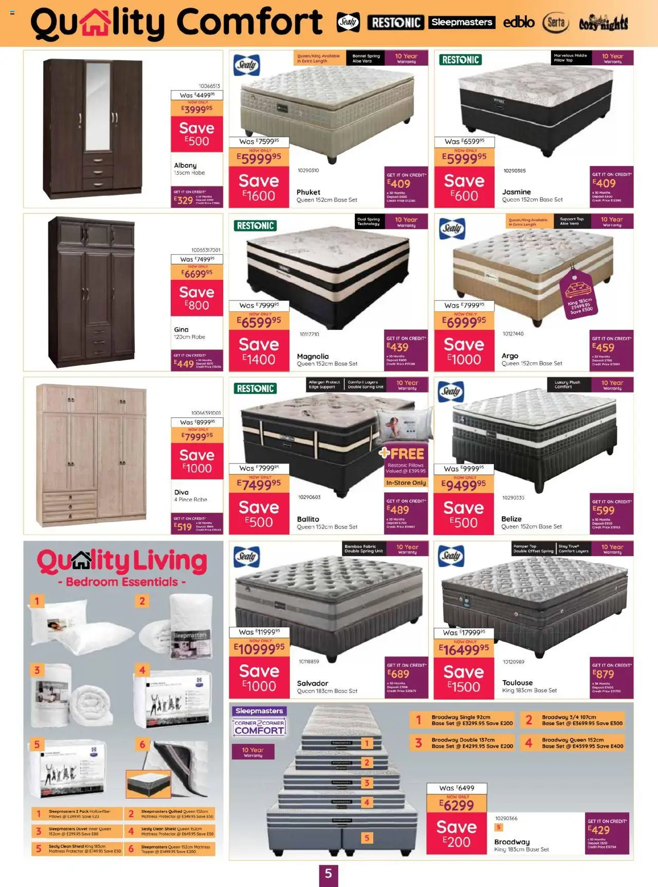 New Bradlows catalogue – valid from 16.10.2025 | Page: 5 | Products: Duvet, Mattress, Pillow