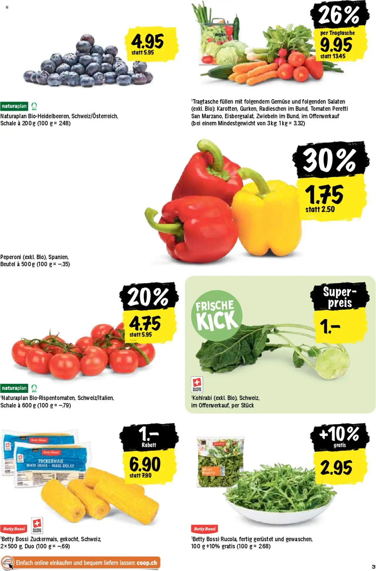 Coop Aktionen ab 26.06.2025 | Seite: 3 | Produkte: Tomaten, Gemüse, Zwiebeln