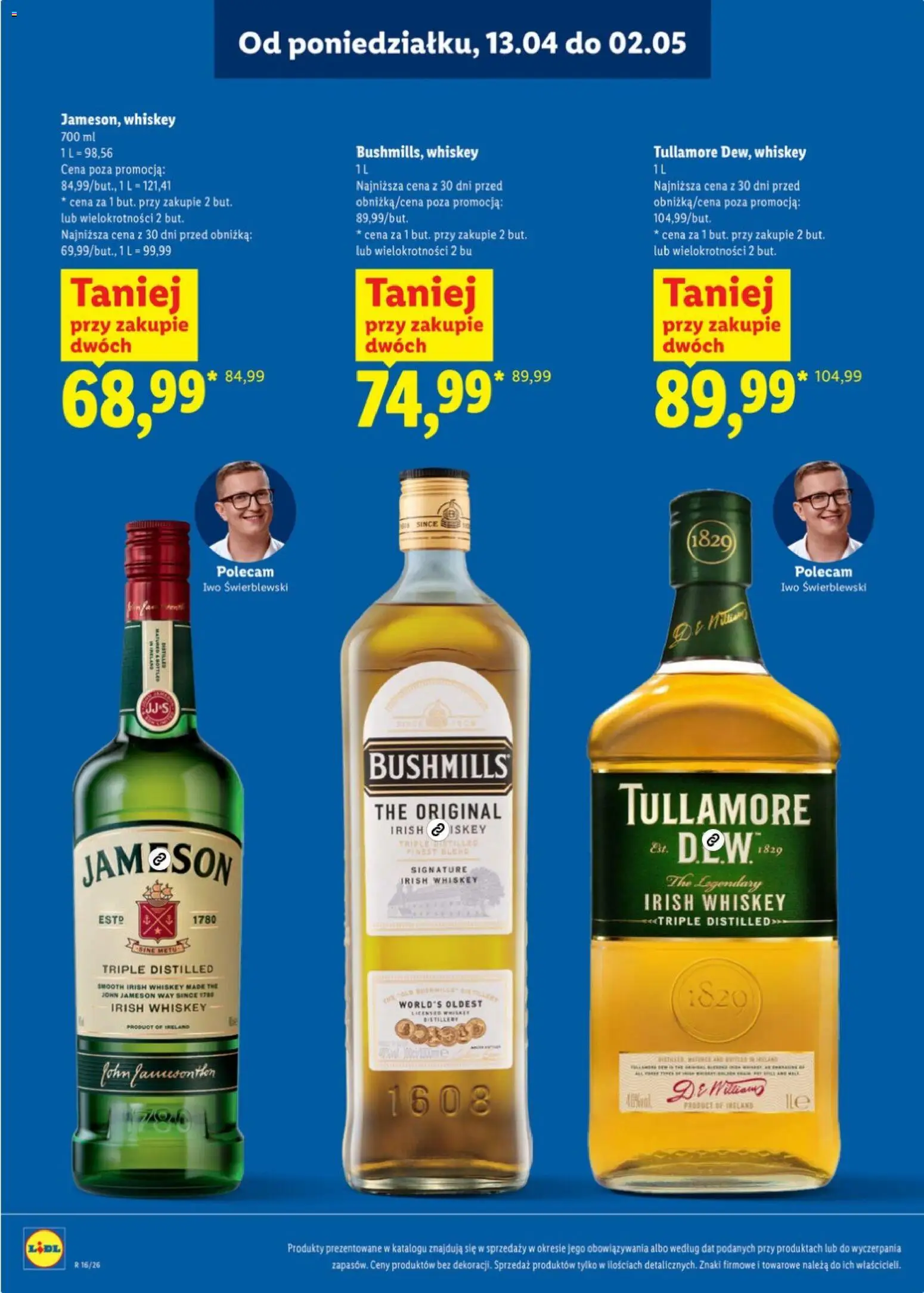Lidl Katalog alkoholi mocnych od 13.04.2026 | Strona: 12 | Produkty: Jameson, Tullamore Dew