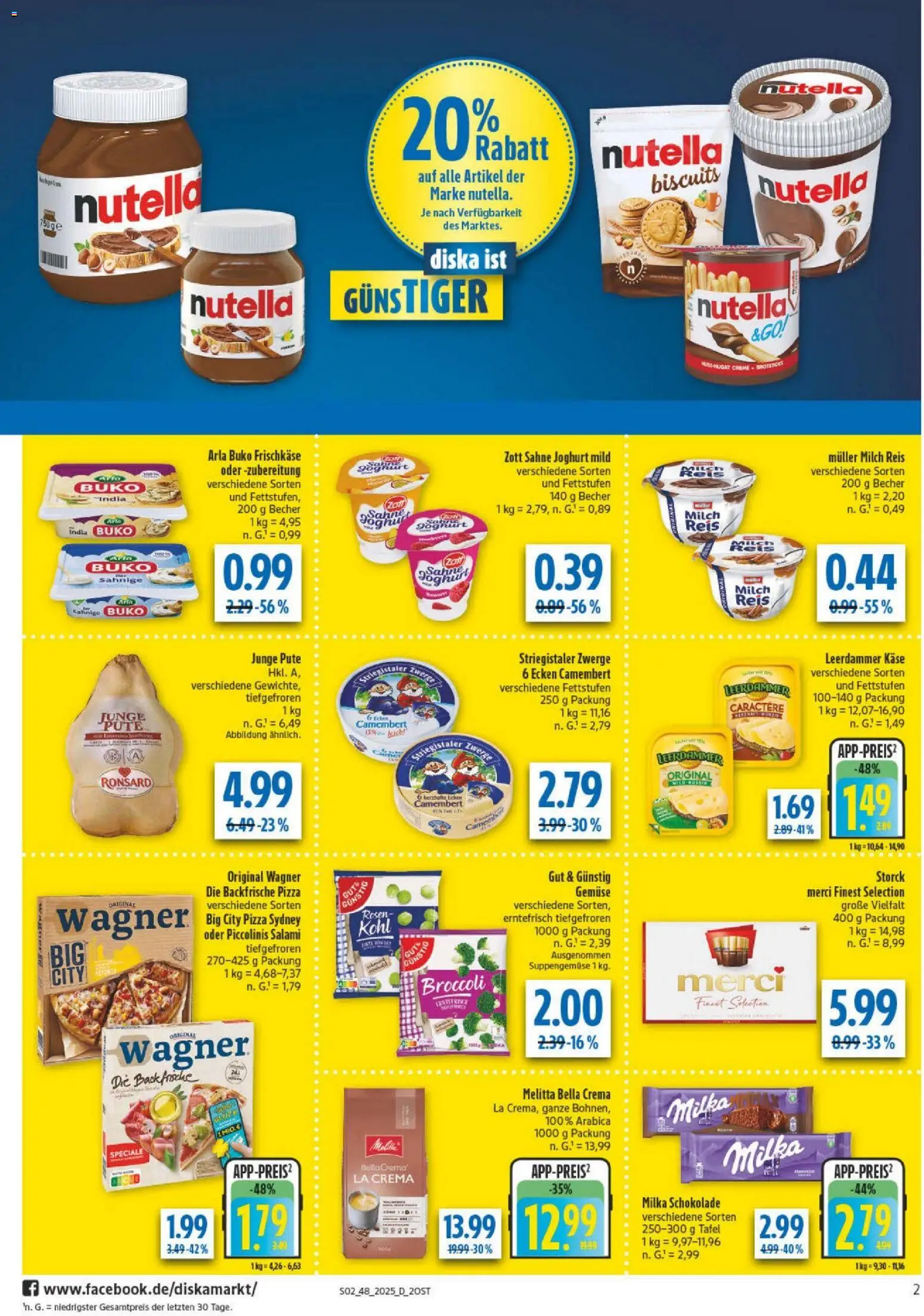 Diska - Diska Angebote Sachsen-Thüringen KW48 – gültig ab 24.11.2025 | Seite: 2 | Produkte: Melitta, Milka, Creme, Nutella