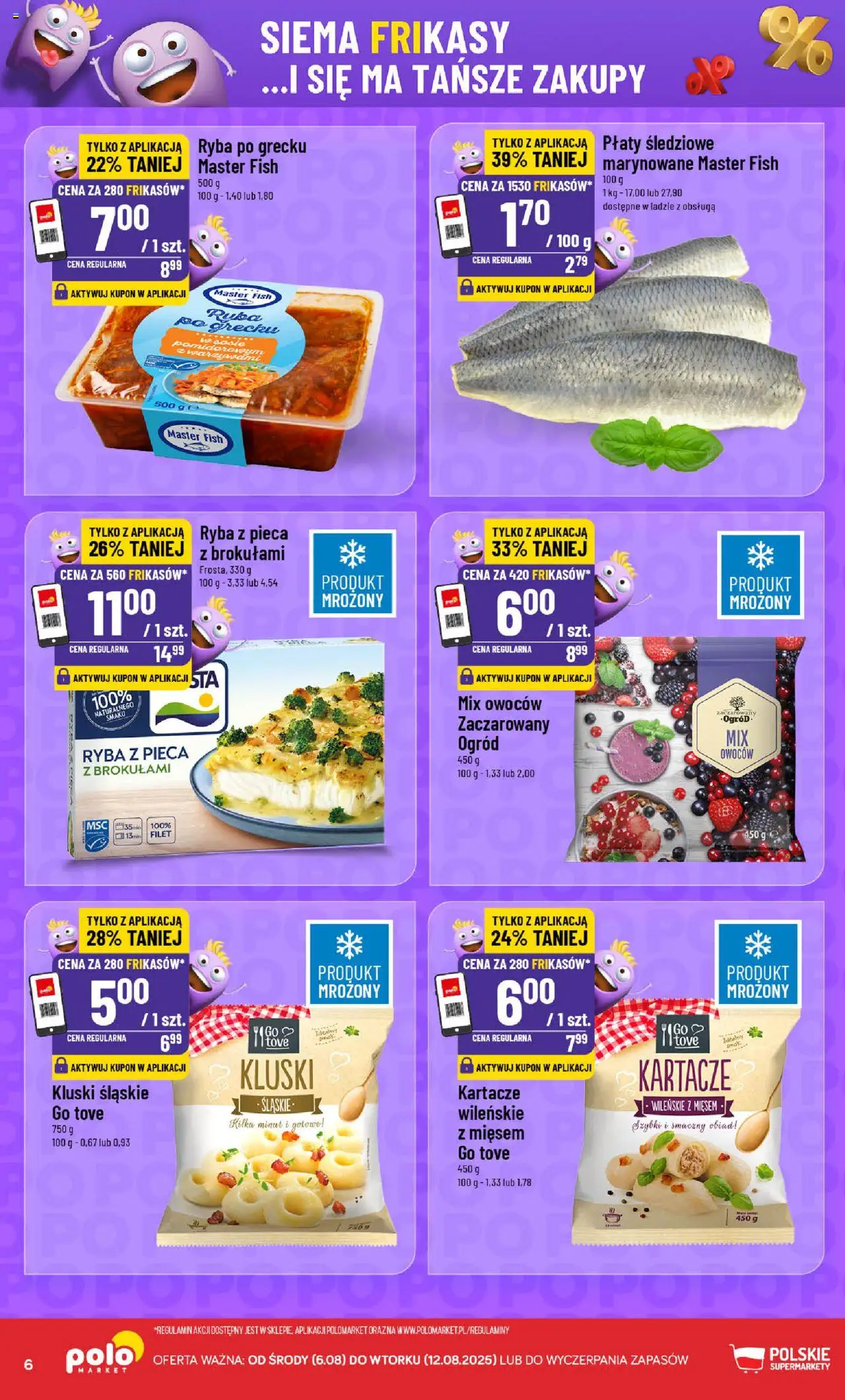 POLOmarket Gazetka - Frikasowe hity od 06.08.2025 | Strona: 6 | Produkty: Kluski śląskie, Ryba po grecku, Ryba