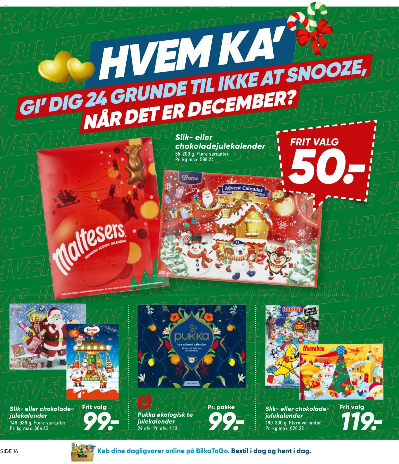 Bilka tilbudsavis – gyldig fra 24.10.2025 | Side: 14 | Produkter: Chokolade, Te, Slik