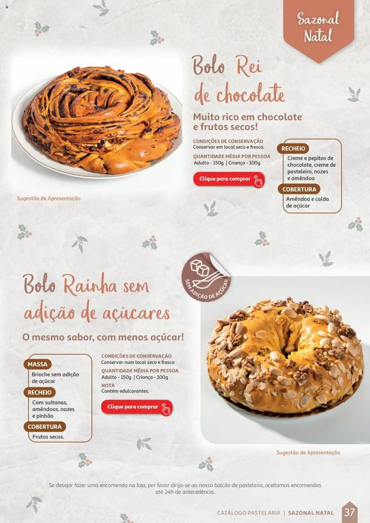 Auchan Catálogo de Pastelaria │ válido de 08.04.2024 | Página: 37 | Produtos: Bolo, Açúcar, Nozes, Creme