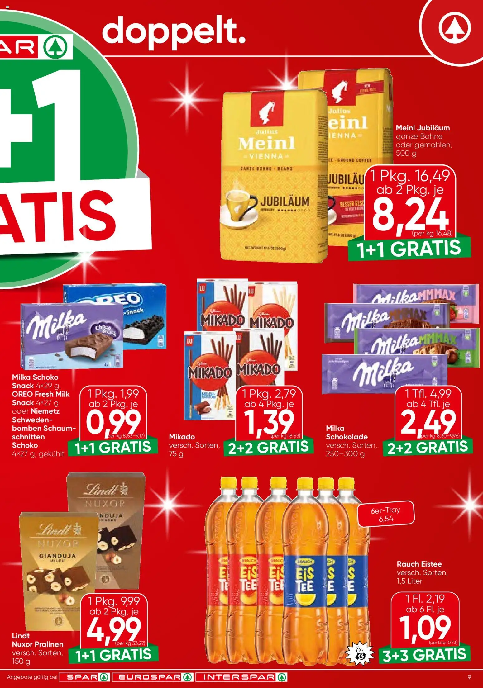Spar Flugblatt - Tirol gültig ab 23.12.2025 | Seite: 9 | Produkte: Eis, Milch, Schokolade, Tee