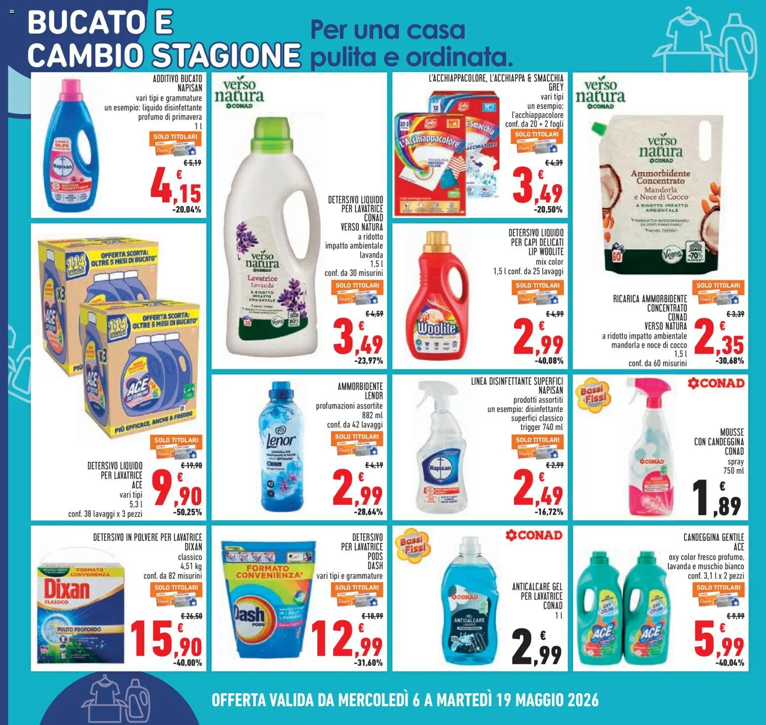 Volantino Conad del 06.05.2026 | Pagina: 24 | Prodotti: Ammorbidente, Anticalcare, Cocco, Profumo