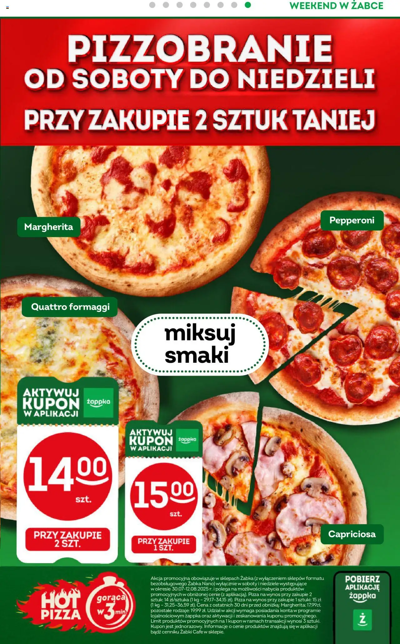 Żabka Gazetka - Weekendowe promocje od 01.08.2025 | Strona: 9 | Produkty: Pizza