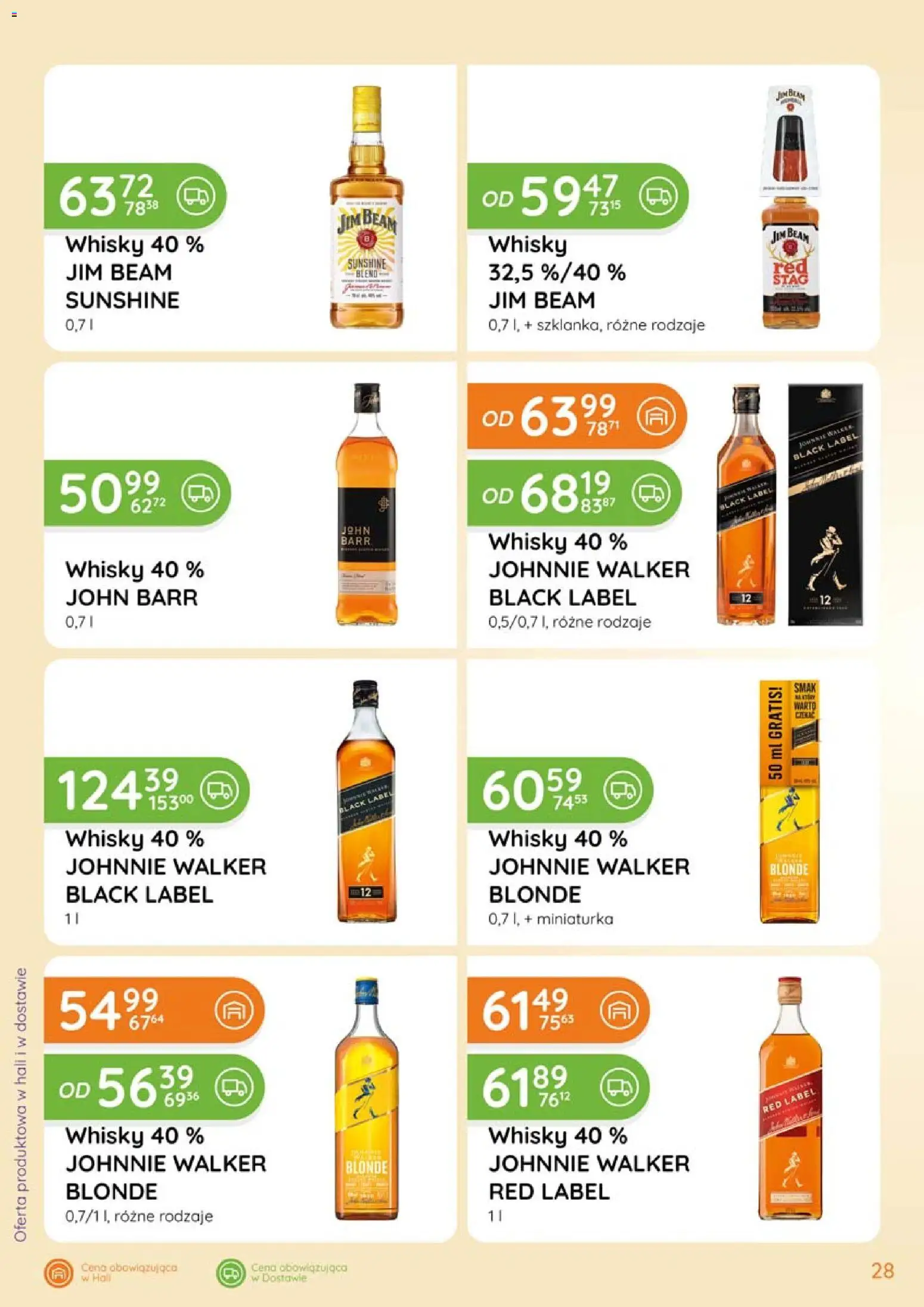 Eurocash Gazetka - Katalog Alkoholowy od 01.02.2026 | Strona: 28 | Produkty: Jim Beam, Red label, Black Label, Whisky
