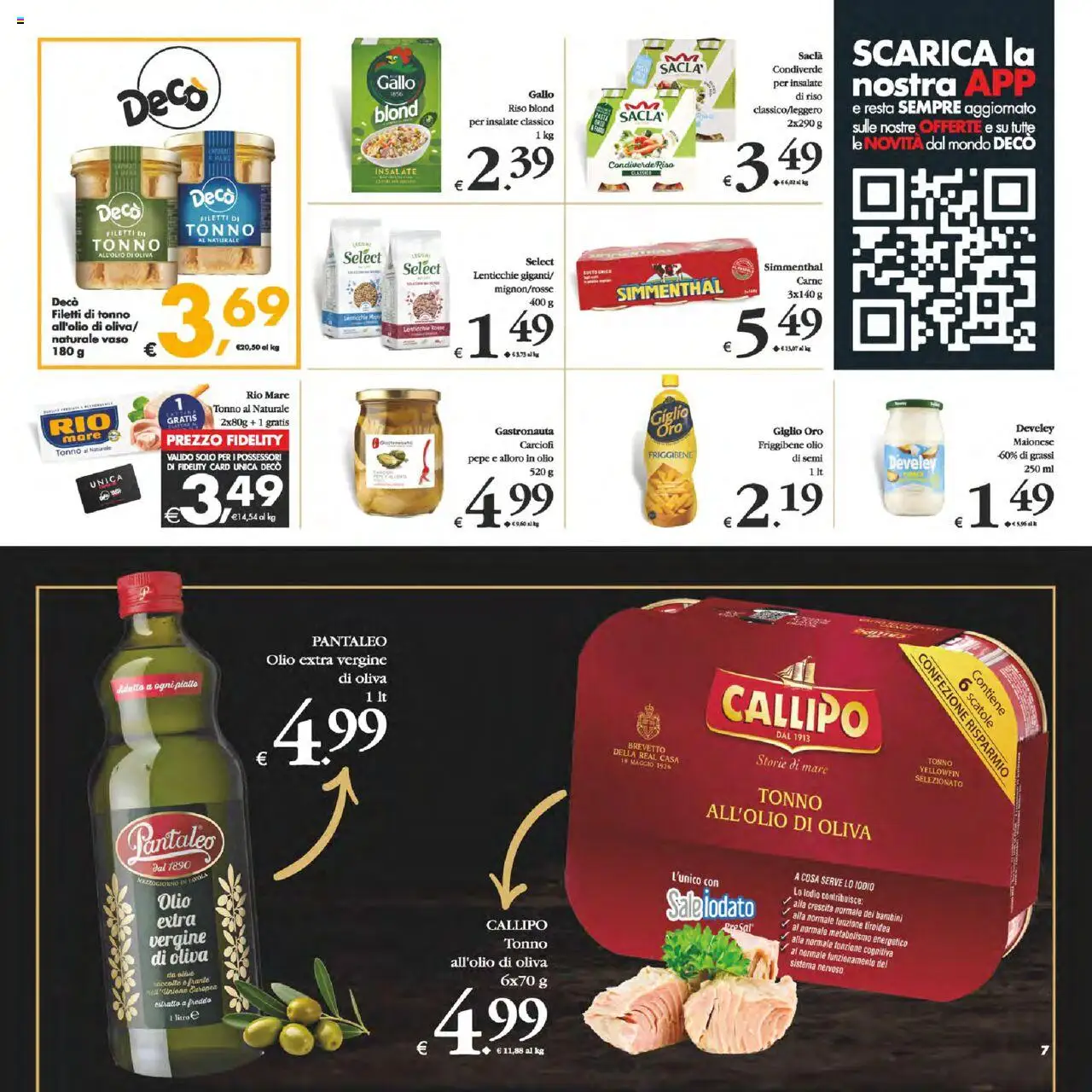 Volantino Decò del 12.09.2025 | Pagina: 7 | Prodotti: Tonno al naturale, Olio extra vergine, Piatto, Vaso