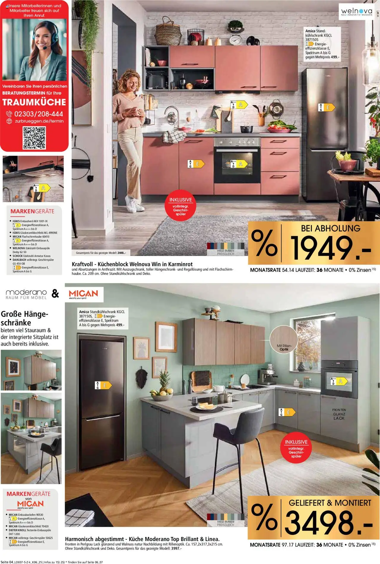 Zurbrüggen  Küchen für Ihr Zuhause - gültig ab dem 26.07.2025 | Seite: 4 | Produkte: Küchenblock, Küche, Kühlschrank, Hängeschrank