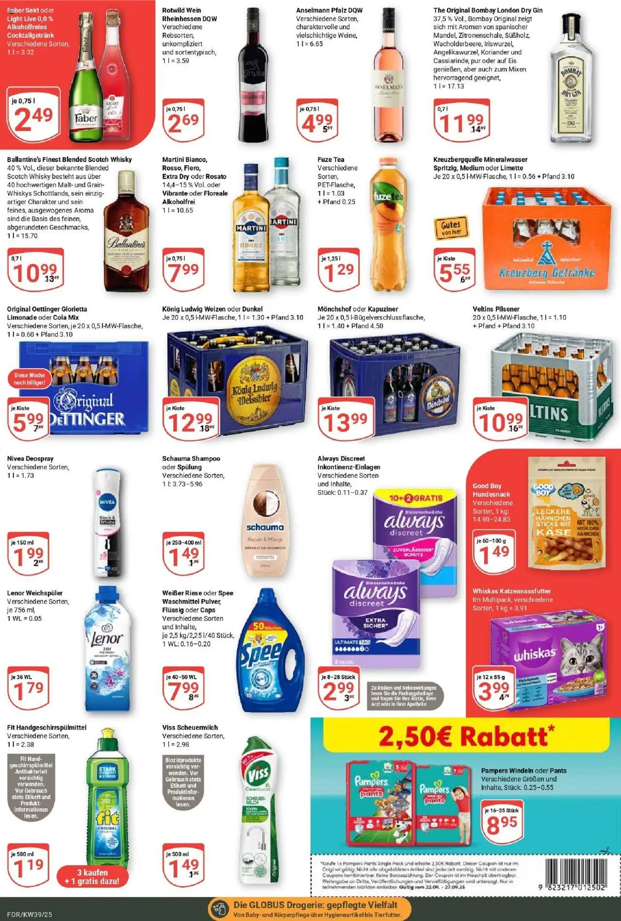 Globus prospekt Forchheim	 – gültig ab 21.09.2025 | Seite: 3 | Produkte: Sekt, Pampers, Shampoo, Geschirrspülmittel