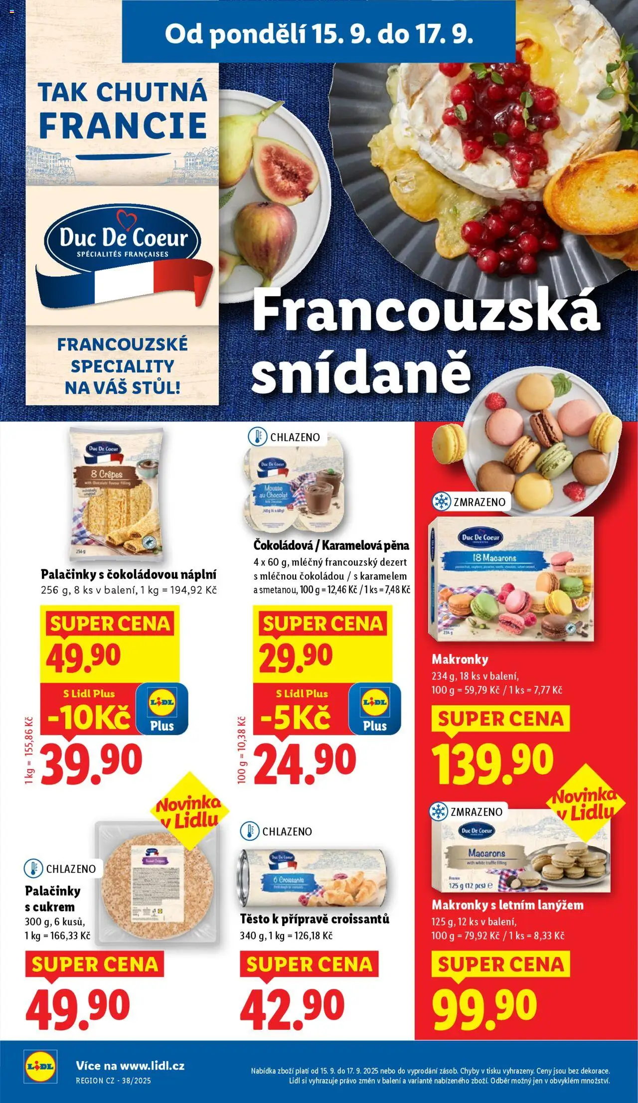 Lidl leták od 15.09.2025 | Strana: 16 | Produkty: Palačinky, Croissant, Stůl, Těsto