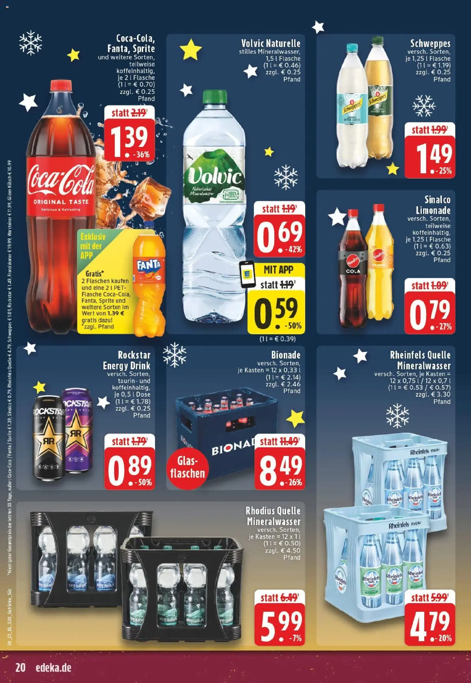 Edeka prospekt Bonn	 – gültig ab 07.12.2025 | Seite: 20 | Produkte: Rockstar energy, Rockstar, Bionade, Mineralwasser