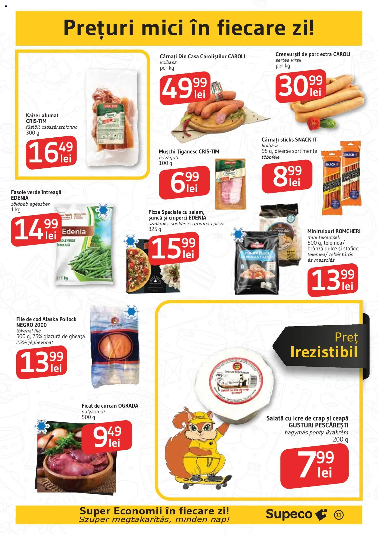 Noul catalog Supeco – valabil de la 19.03.2026 | Pagină: 11 | Produse: Mici, Brânză, Salată cu icre, Salată