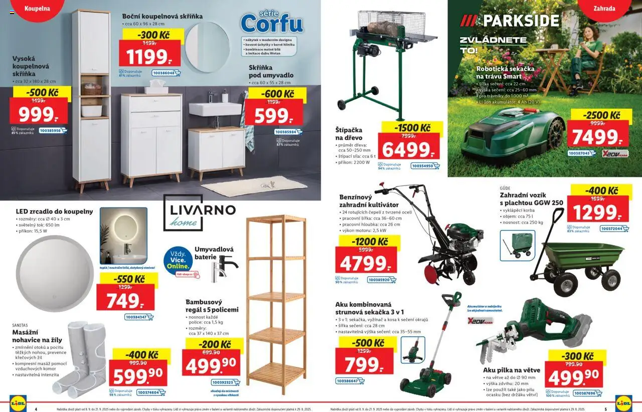 Lidl magazín od 08.09.2025 | Strana: 3 | Produkty: Strunová sekačka, Baterie, Zrcadlo, LED