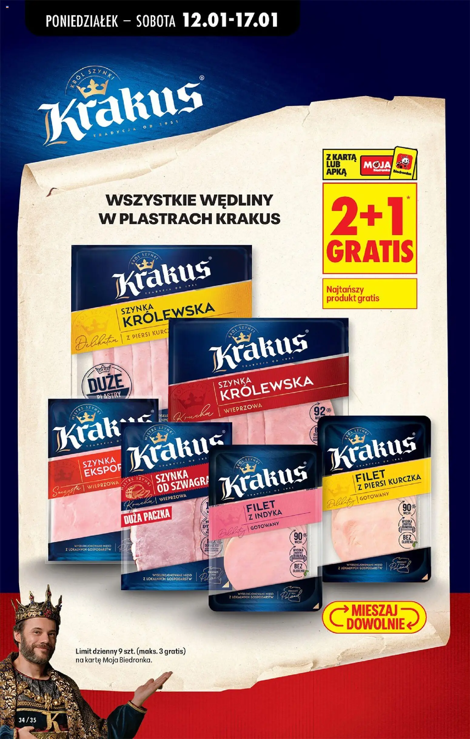 Biedronka gazetka od 12.01.2026 | Strona: 42 | Produkty: Piersi, Mięso, Szynka, Filet z piersi kurczaka