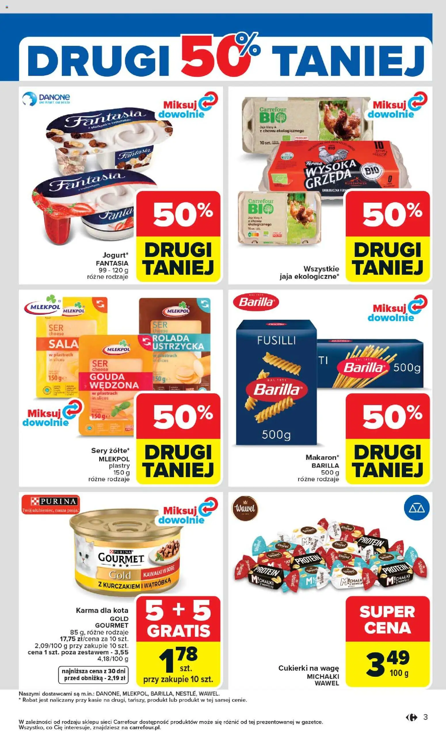 Carrefour gazetka od 07.04.2026 | Strona: 5 | Produkty: Cukierki na wagę, Wątróbka, Karma dla kota, Jaja