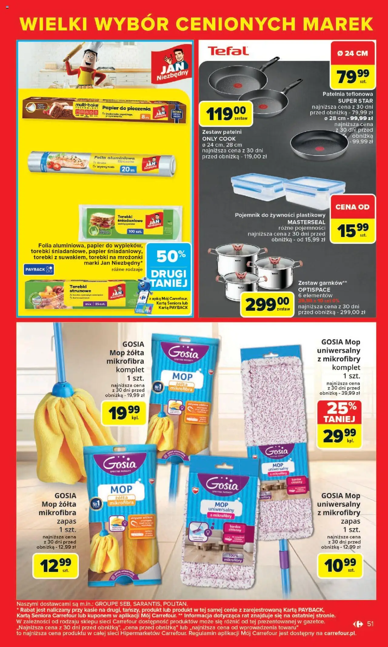 Carrefour Gazetka - Cenione marki, super ceny od 04.08.2025 | Strona: 51 | Produkty: Karta, Papier do pieczenia, Patelnia, Torebki