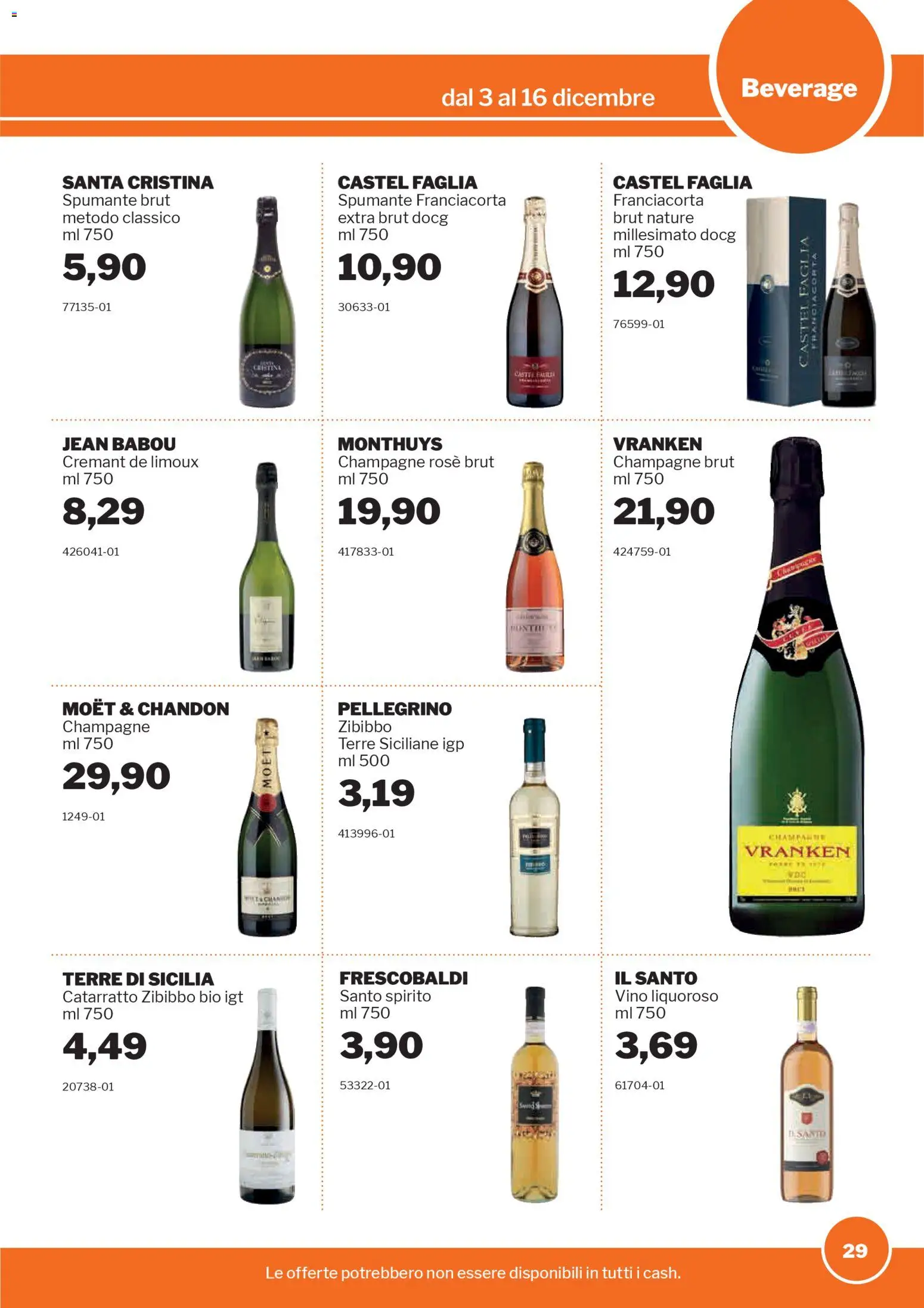 Volantino Sogegross del 03.12.2025 | Pagina: 29 | Prodotti: Vino, Spumante, Champagne