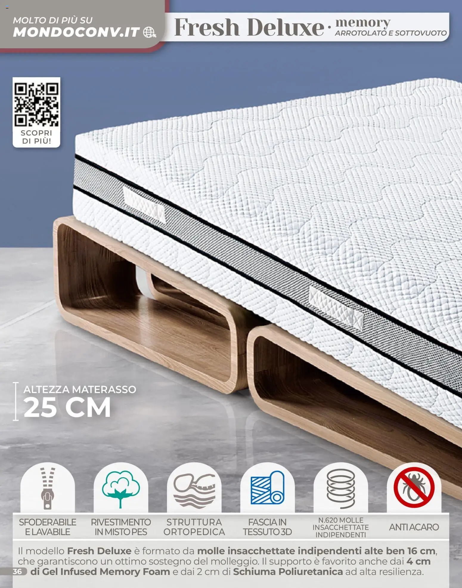 Volantino Mondo Convenienza del 04.01.2026 | Pagina: 36 | Prodotti: Materasso