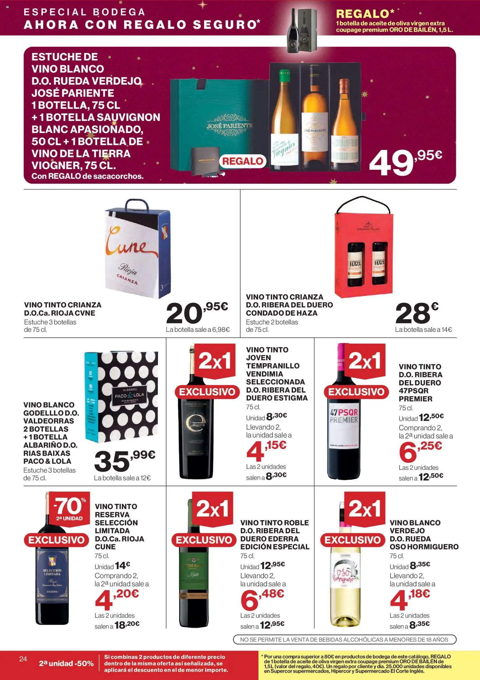 Supercor Canarias │ válido desde el 04.12.2025 | Página: 24 | Productos: Aceite, Vino, Aceite de oliva, Aceite de oliva virgen extra