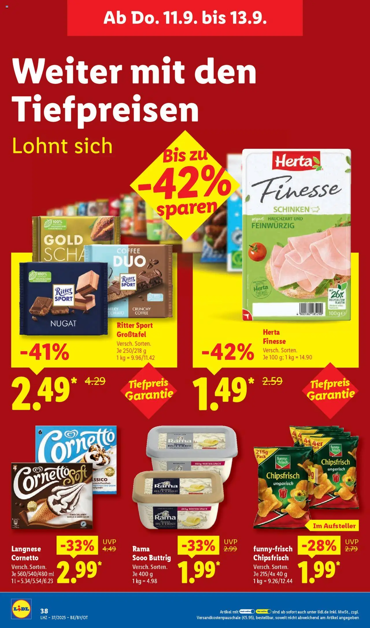 Lidl Prospekt Zossen 	 - gültig ab dem 08.09.2025 | Seite: 58 | Produkte: Langnese, Rama, Ritter sport, Herta finesse