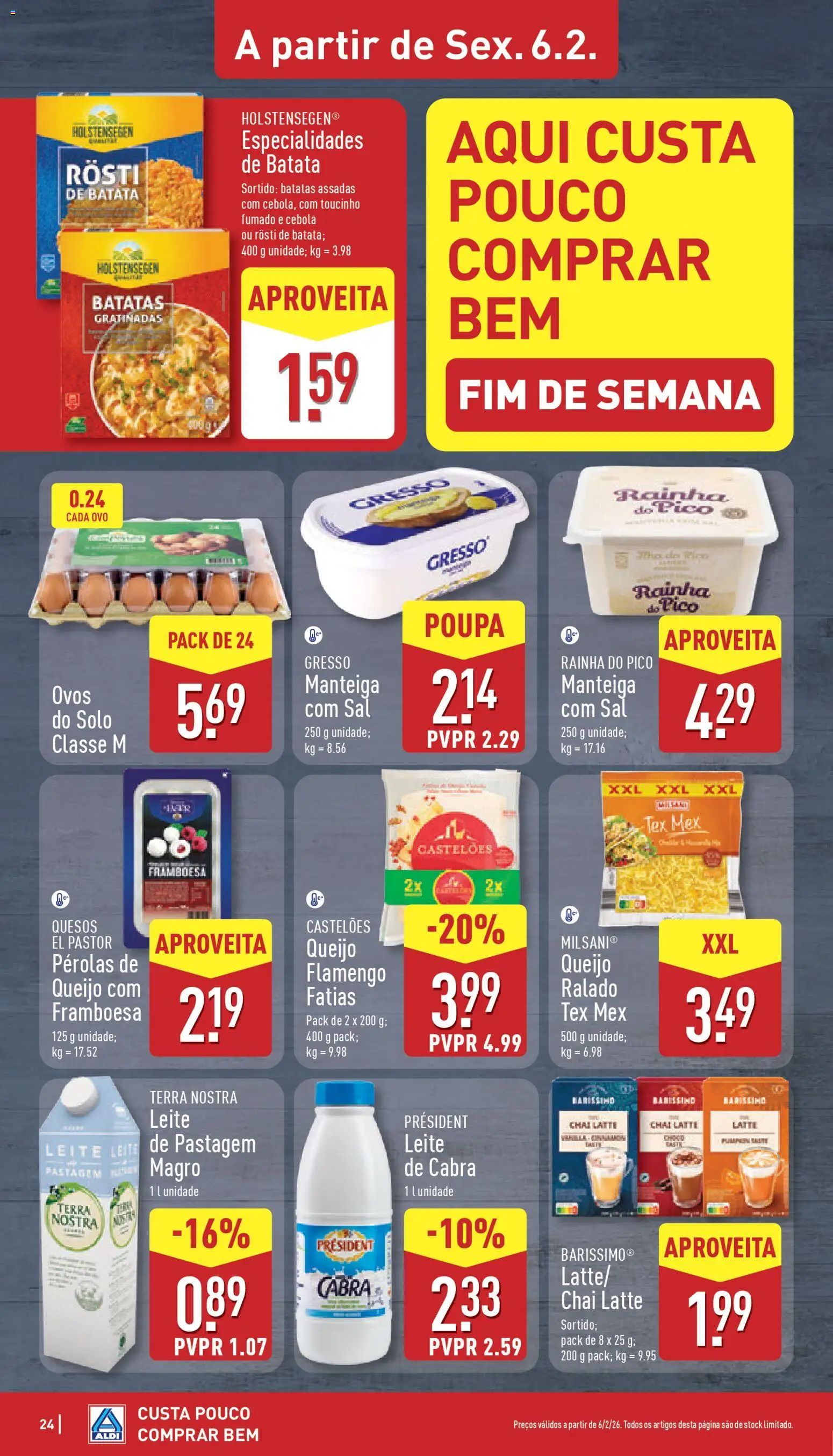 Aldi folheto │ válido de 02.02.2026 | Página: 24 | Produtos: Batata, Sal, Cebola, Ovos