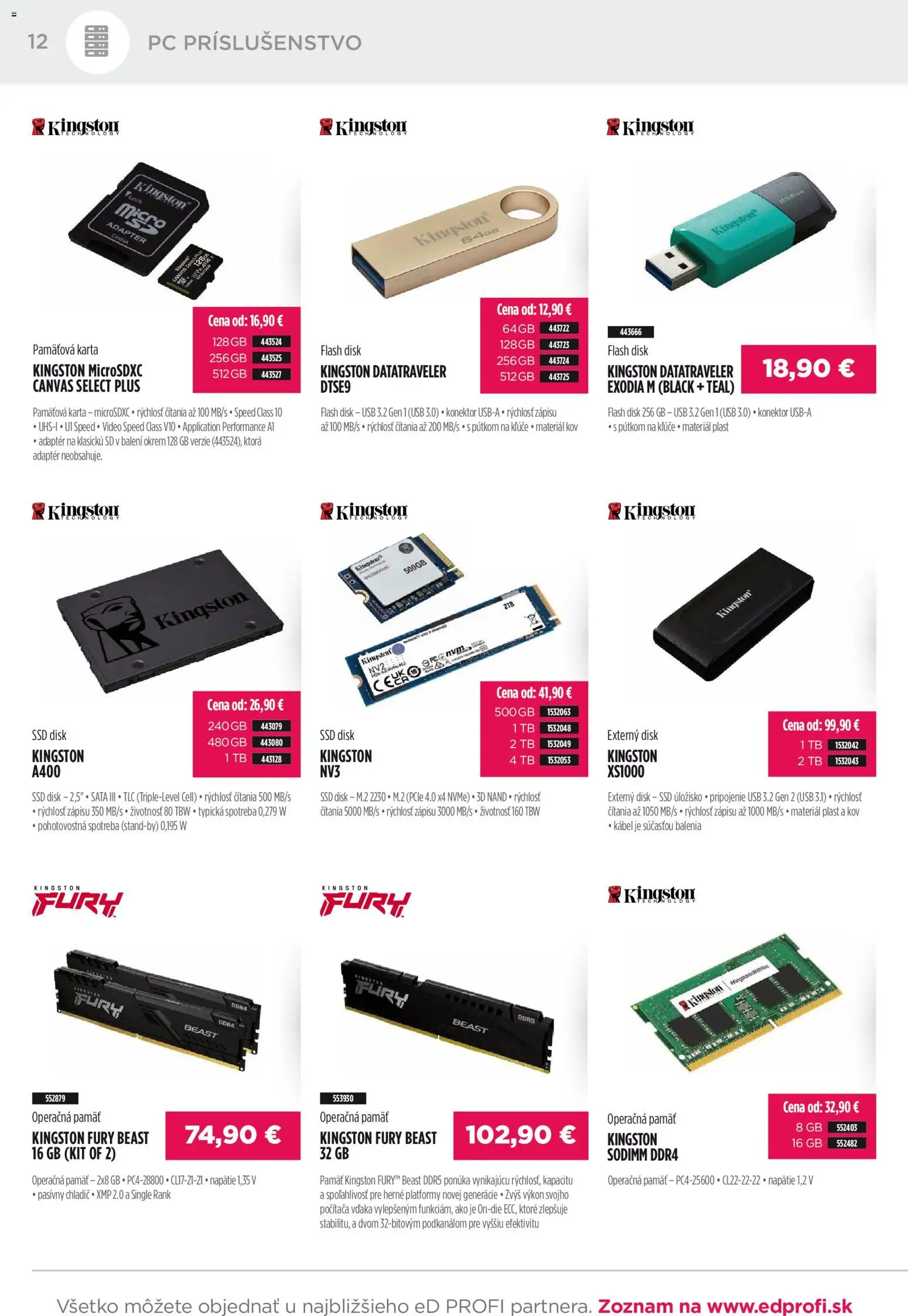 Nové ED Profi akcie – leták je platný od 01.11.2025 | Strana: 12 | Produkty: PC, Kábel, Konektor, USB